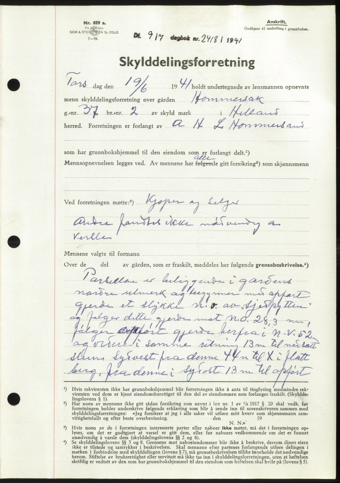 Jæren sorenskriveri, SAST/A-100310/03/G/Gba/L0080: Pantebok, 1941-1941, Dagboknr: 2418/1941