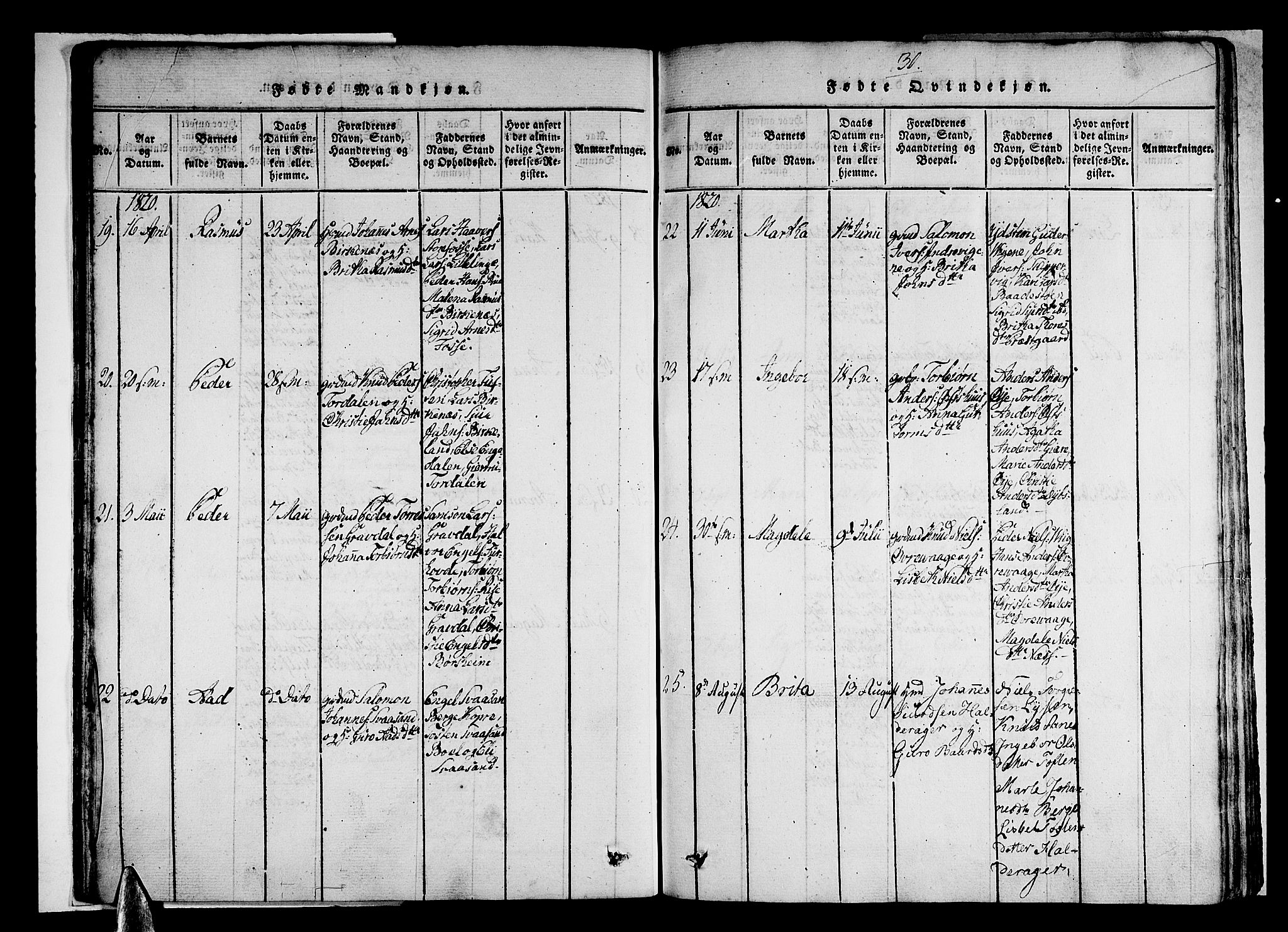 Strandebarm sokneprestembete, SAB/A-78401/H/Haa: Ministerialbok nr. A 5, 1816-1826, s. 30