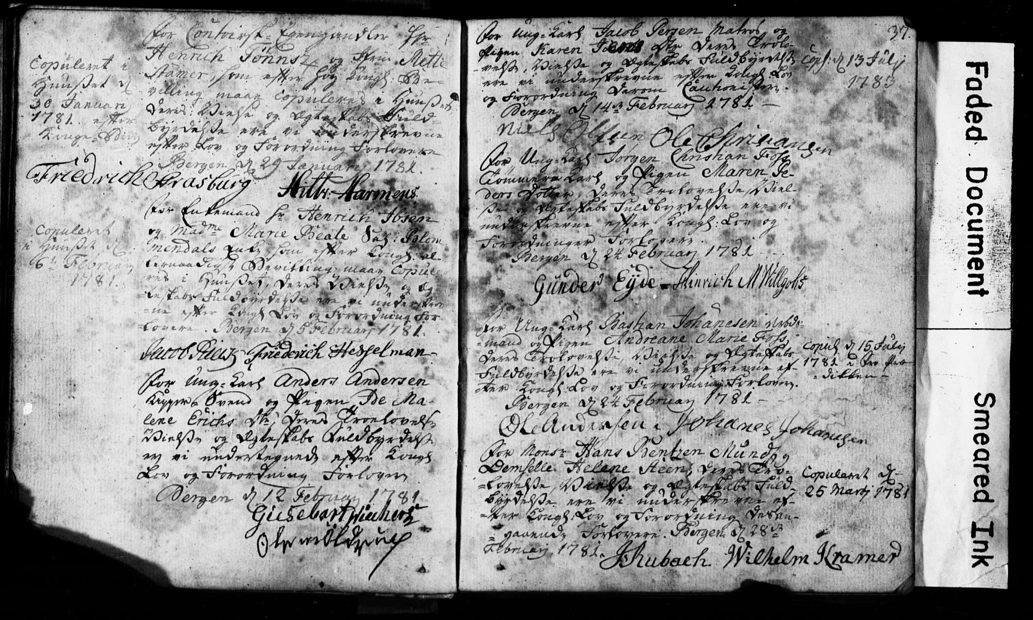 Korskirken sokneprestembete, SAB/A-76101: Forlovererklæringer nr. II.5.1, 1776-1816, s. 37