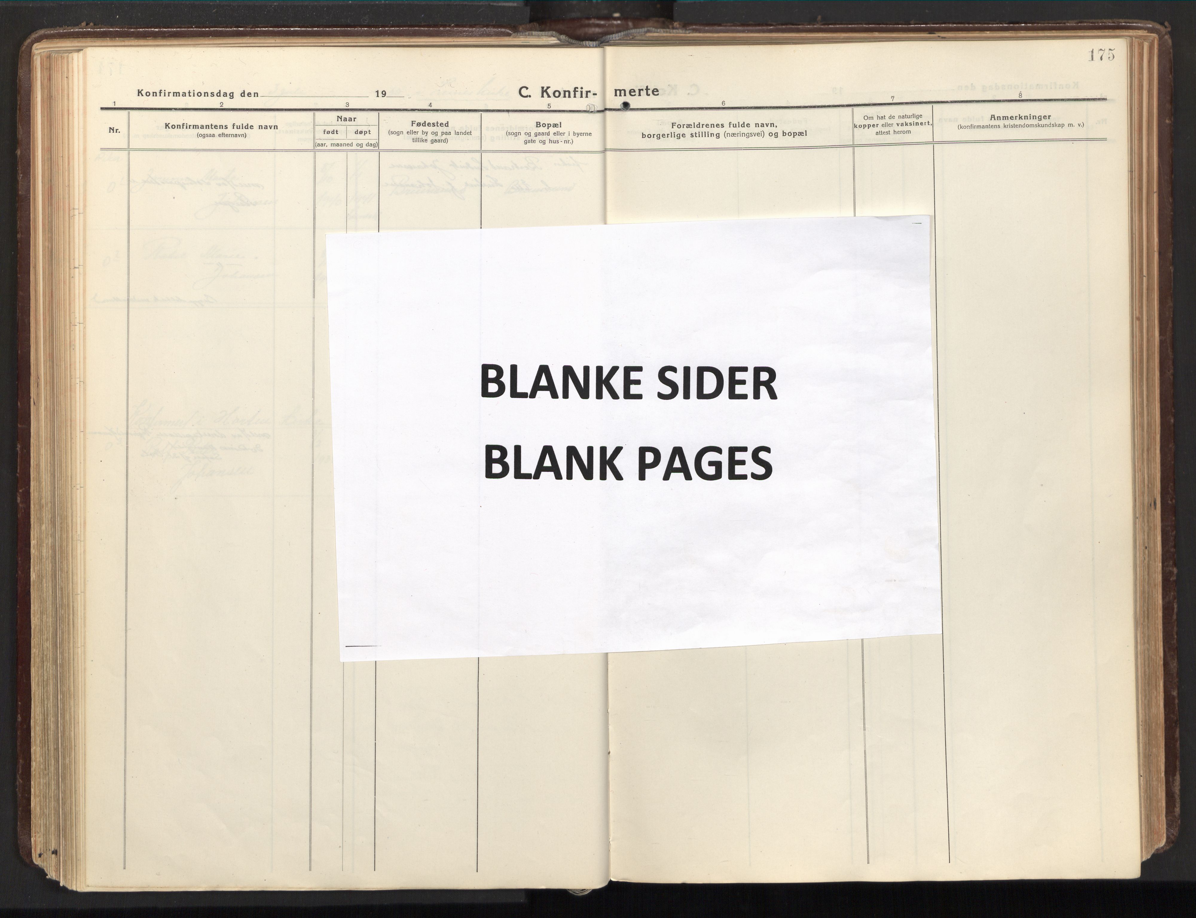 Ministerialprotokoller, klokkerbøker og fødselsregistre - Nordland, AV/SAT-A-1459/803/L0073: Ministerialbok nr. 803A03, 1920-1955, s. 175