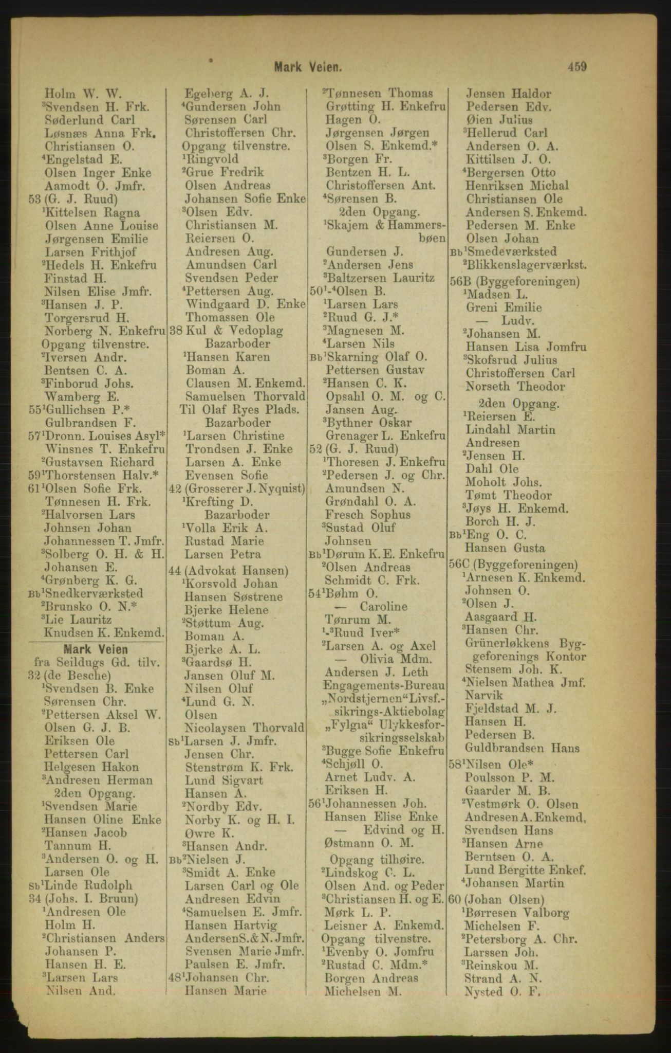 Kristiania/Oslo adressebok, PUBL/-, 1888, s. 459