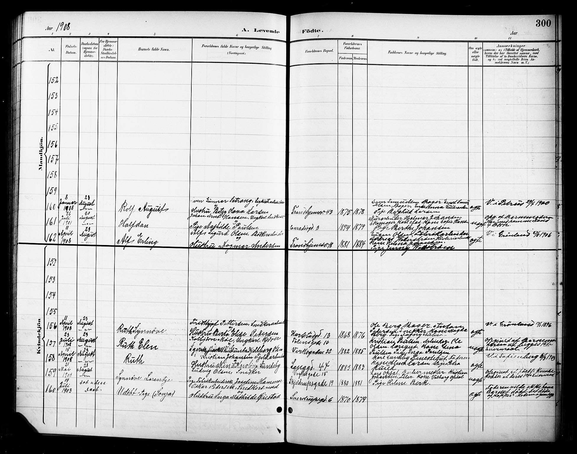 Petrus prestekontor Kirkebøker, AV/SAO-A-10872/G/Ga/L0003: Klokkerbok nr. 3, 1899-1913, s. 300