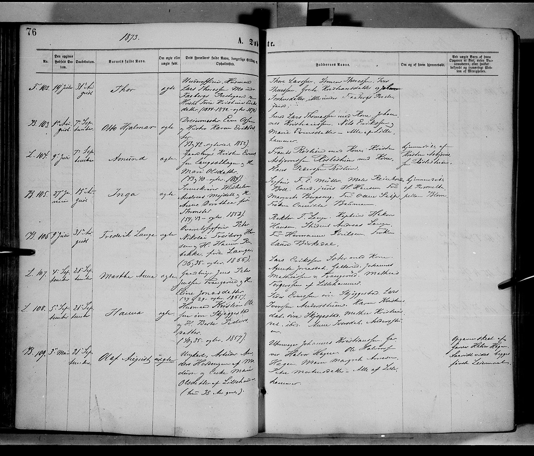 Fåberg prestekontor, AV/SAH-PREST-086/H/Ha/Haa/L0007: Ministerialbok nr. 7, 1868-1878, s. 76