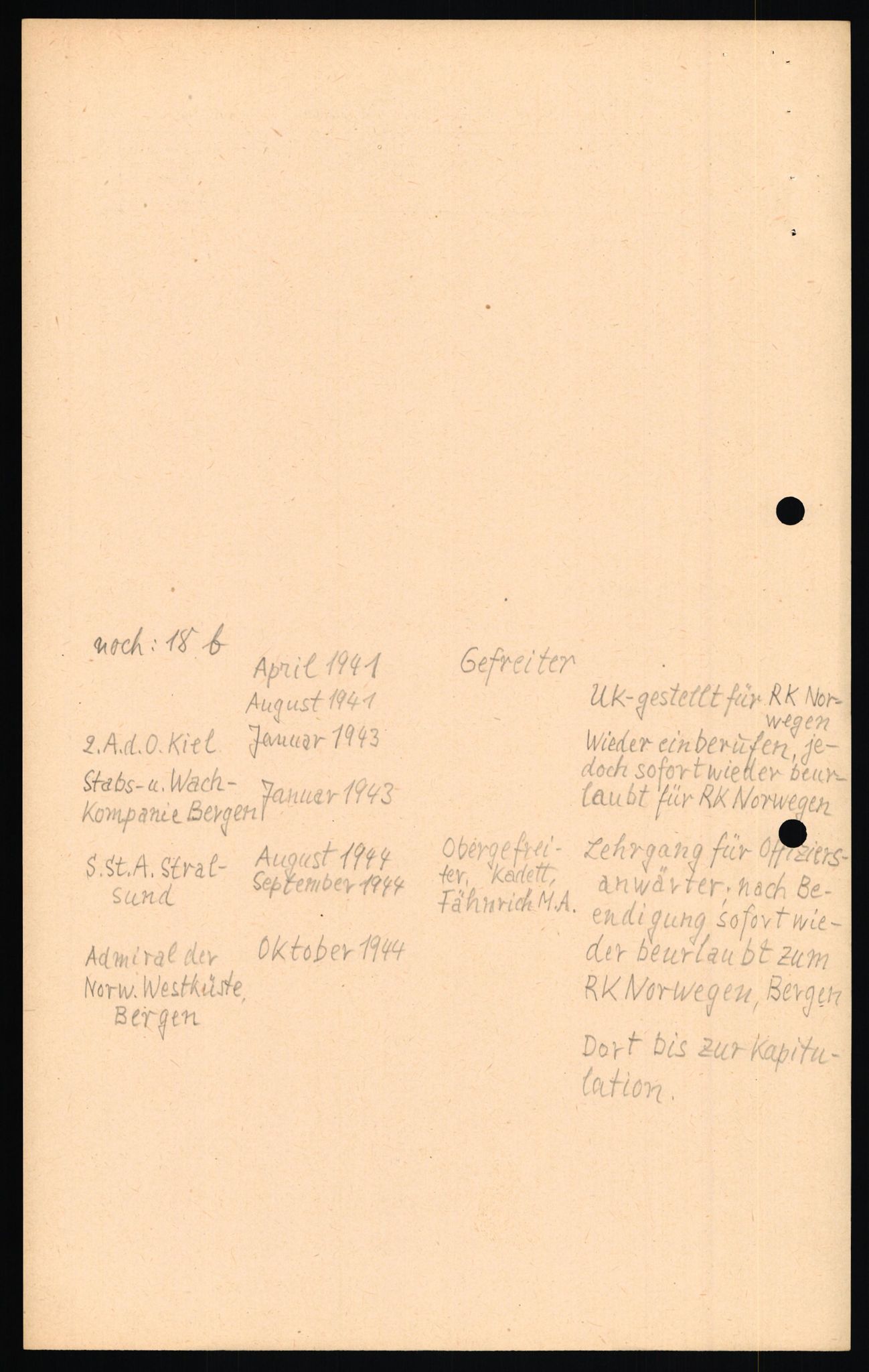 Forsvaret, Forsvarets overkommando II, AV/RA-RAFA-3915/D/Db/L0021: CI Questionaires. Tyske okkupasjonsstyrker i Norge. Tyskere., 1945-1946, s. 269