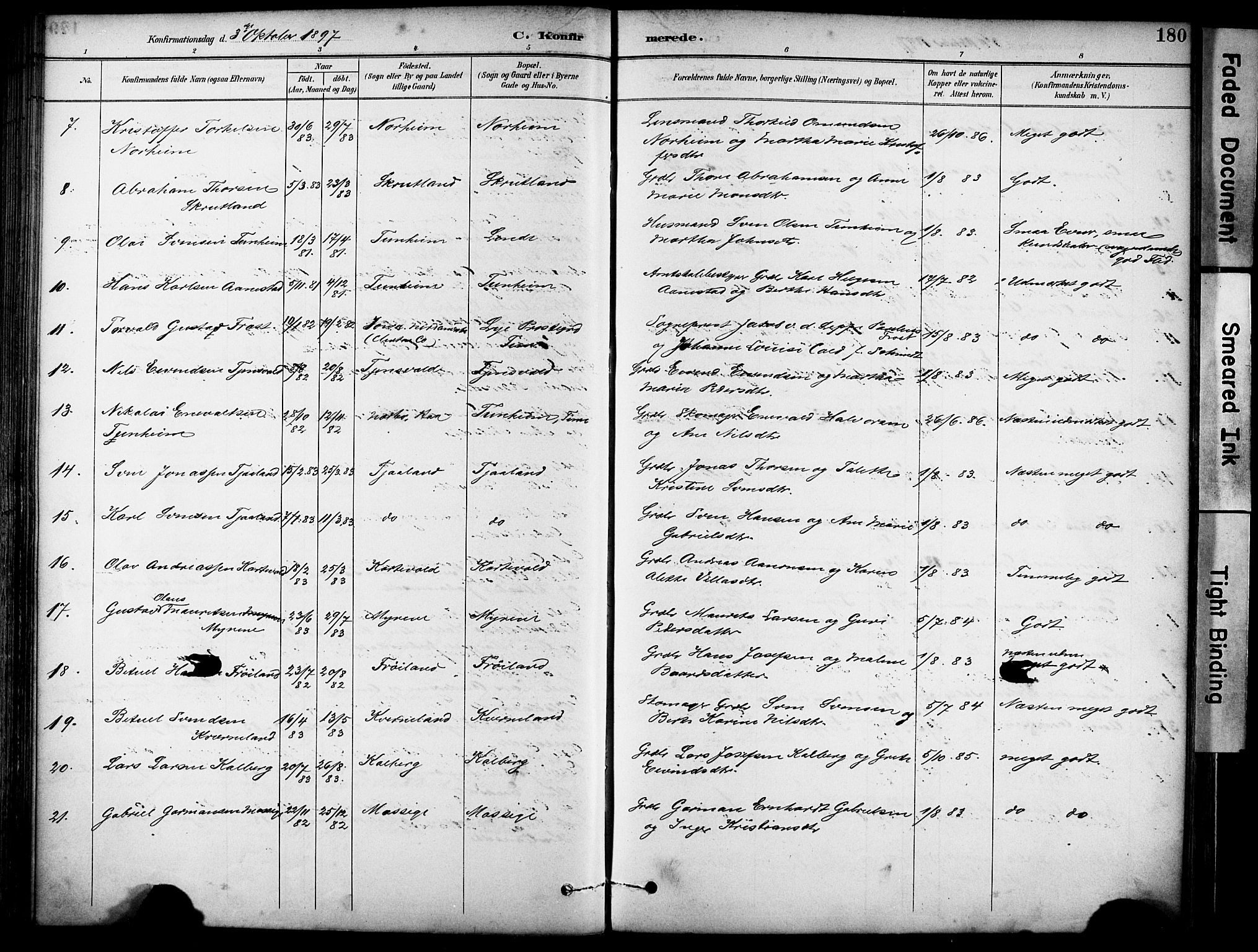 Lye sokneprestkontor, AV/SAST-A-101794/001/30BA/L0011: Ministerialbok nr. A 9, 1893-1903, s. 180