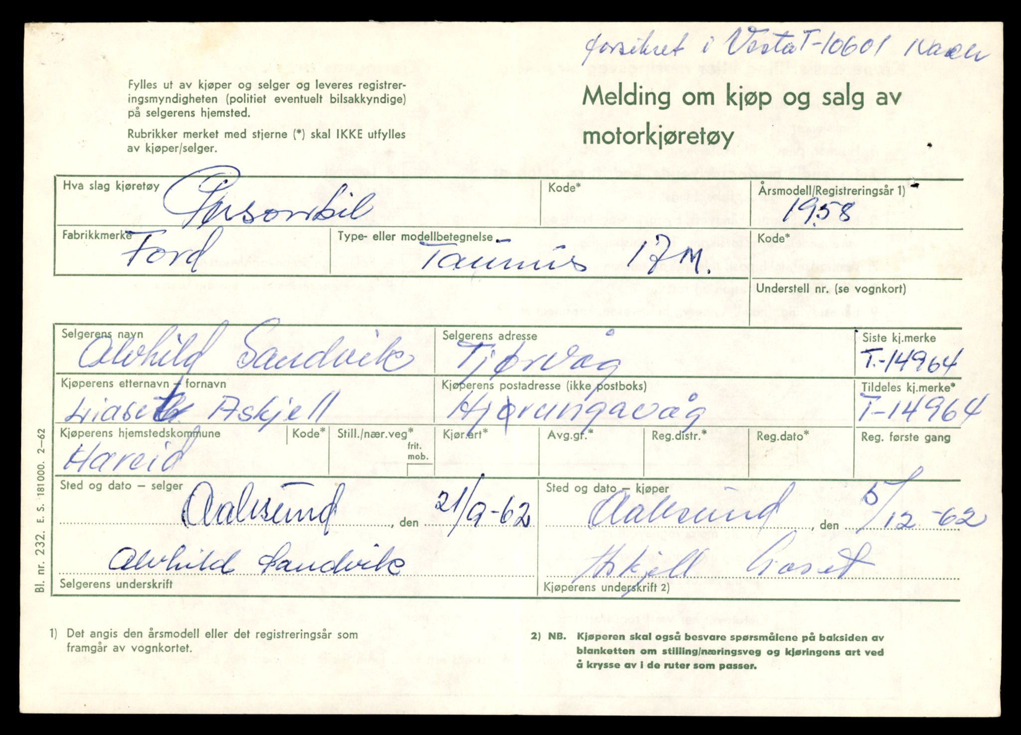 Møre og Romsdal vegkontor - Ålesund trafikkstasjon, AV/SAT-A-4099/F/Fe/L0049: Registreringskort for kjøretøy T 14864 - T 18613, 1927-1998, s. 2353
