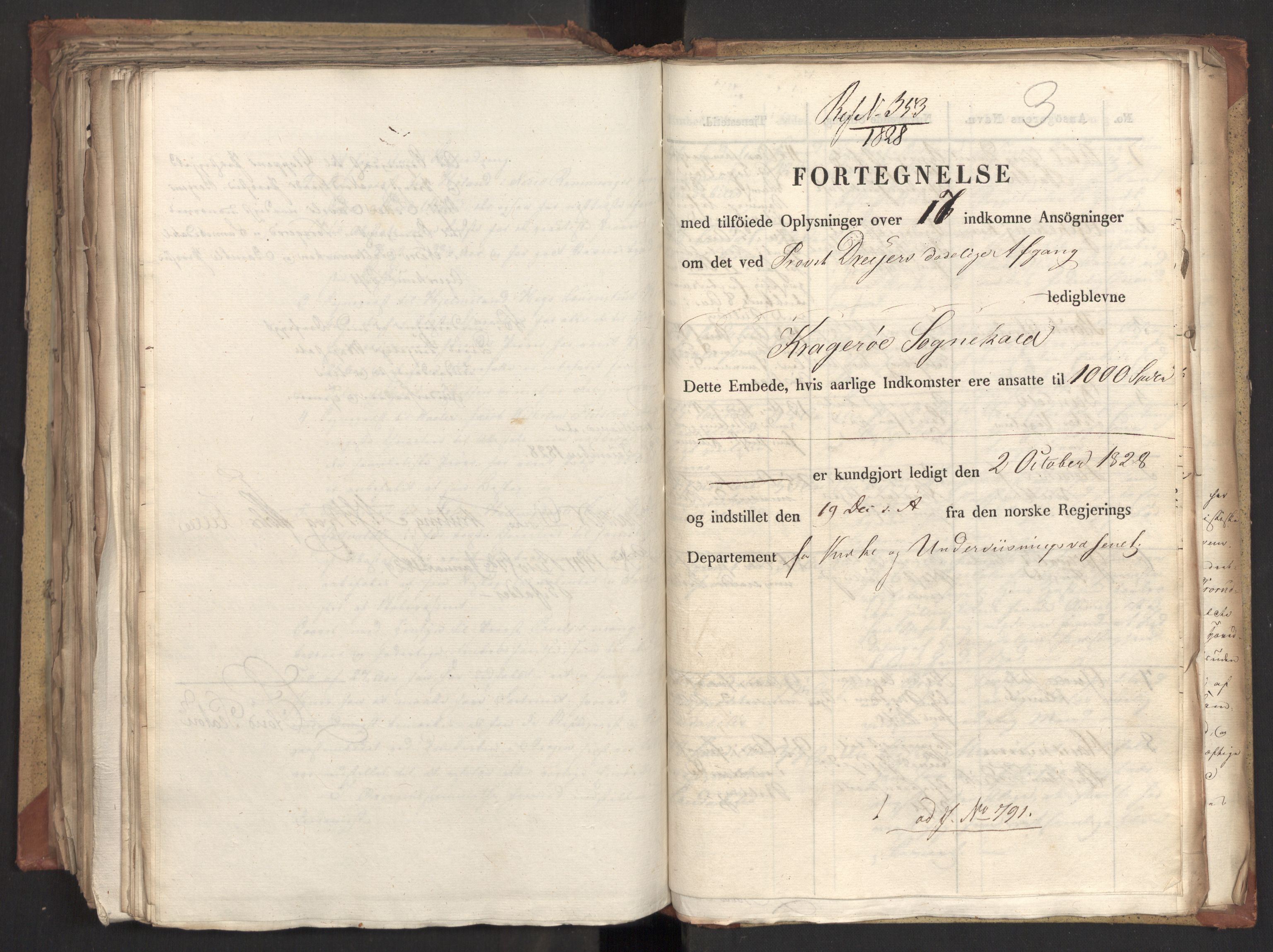 Statsrådsavdelingen i Stockholm, AV/RA-S-1003/D/Da/L0057: Regjeringsinnstillinger nr. 651-807, 1828, s. 414