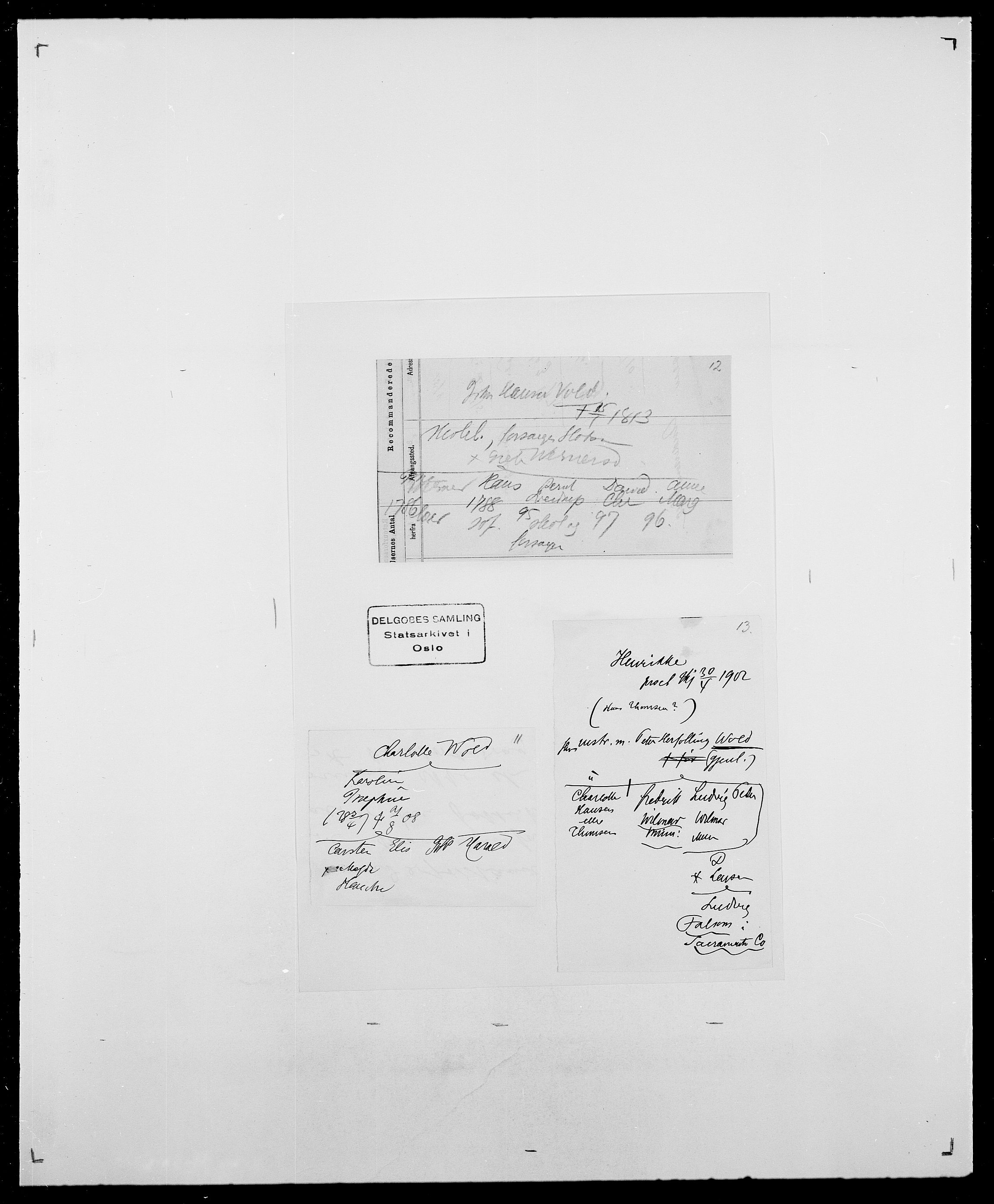Delgobe, Charles Antoine - samling, AV/SAO-PAO-0038/D/Da/L0042: Vilain - Wulf, Wulff, se også Wolf, s. 615
