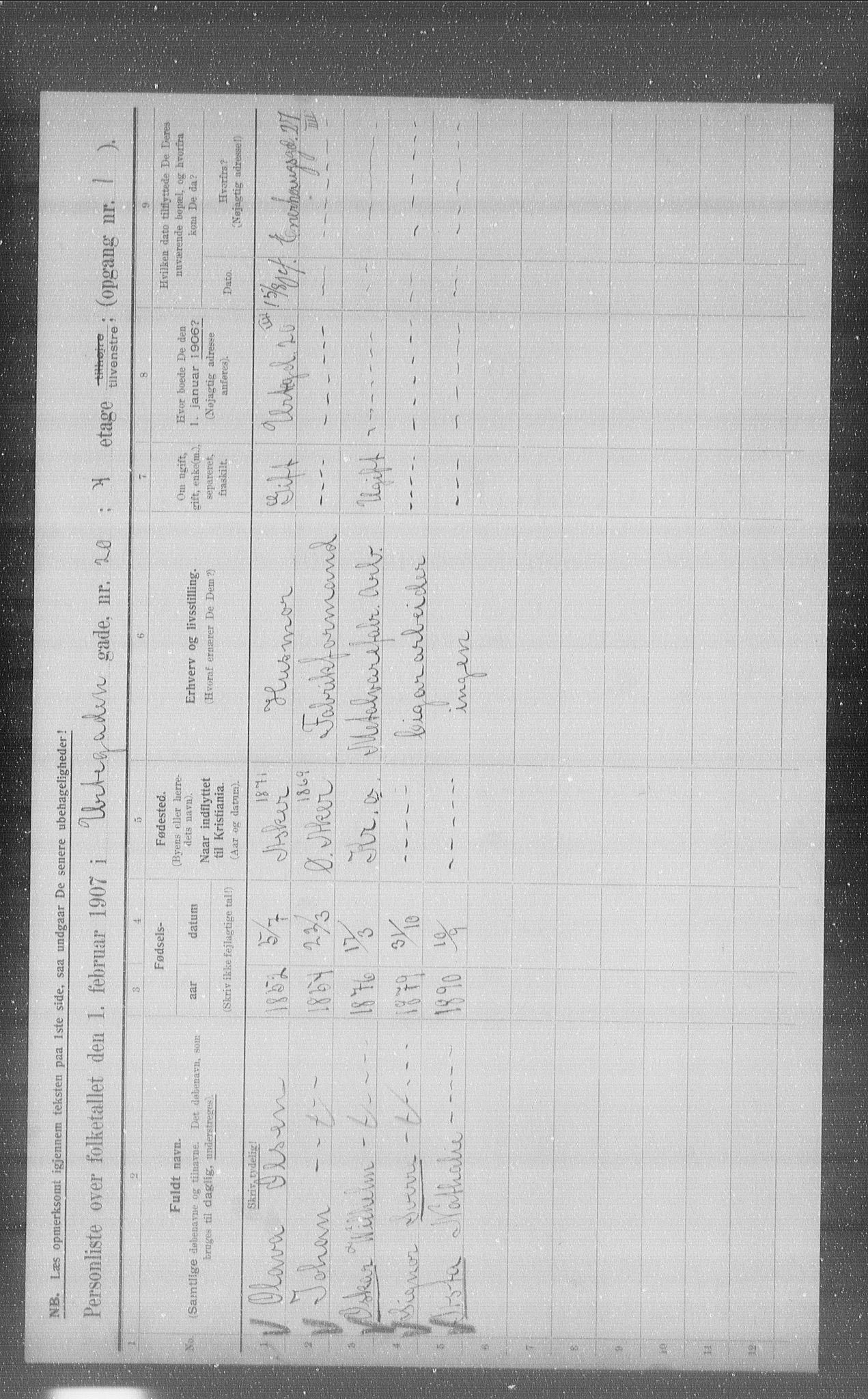 OBA, Kommunal folketelling 1.2.1907 for Kristiania kjøpstad, 1907, s. 61513