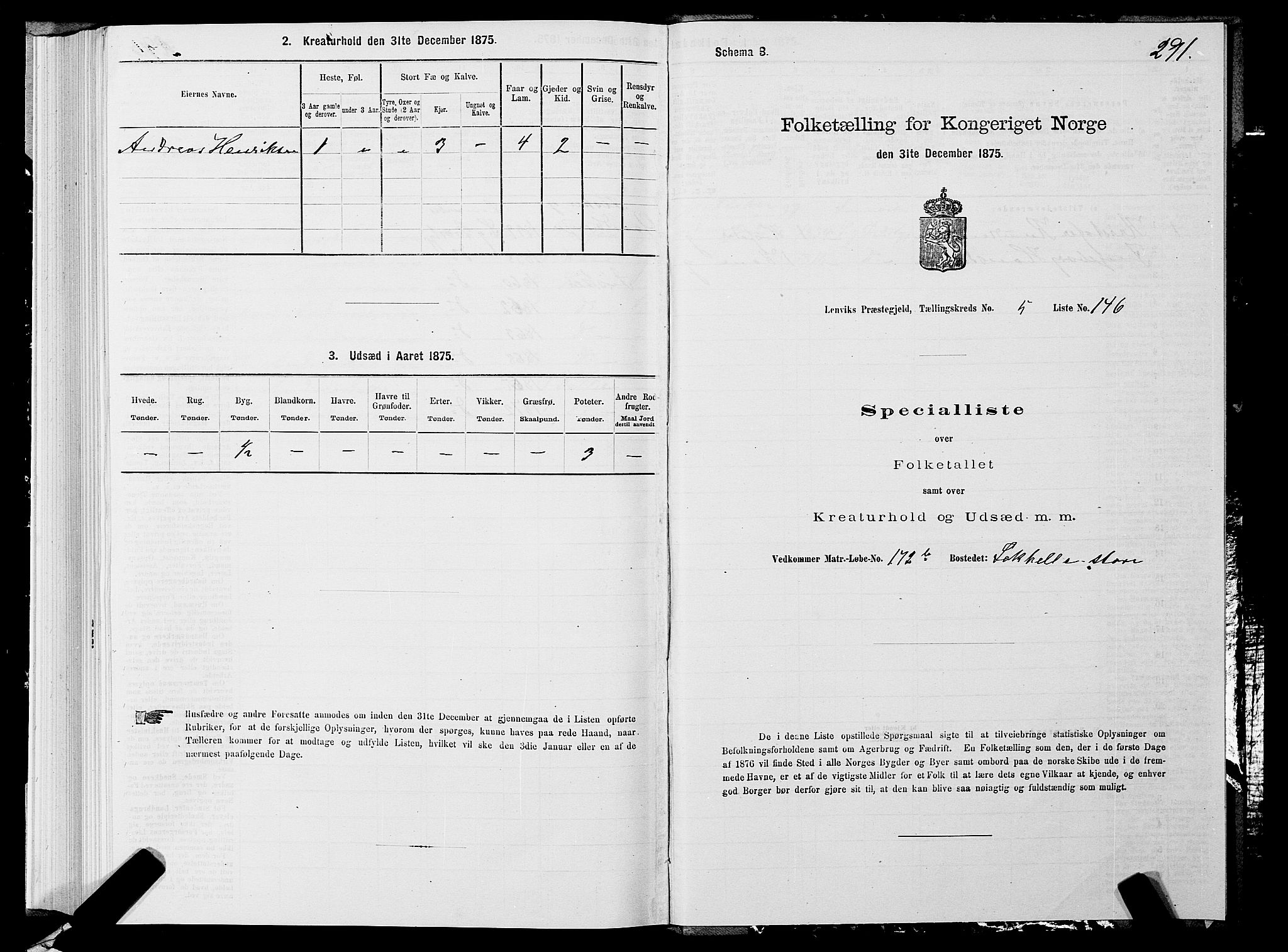 SATØ, Folketelling 1875 for 1931P Lenvik prestegjeld, 1875, s. 3291