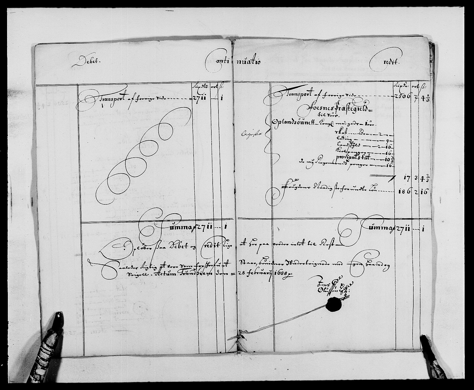 Rentekammeret inntil 1814, Reviderte regnskaper, Fogderegnskap, RA/EA-4092/R64/L4422: Fogderegnskap Namdal, 1687-1689, s. 9