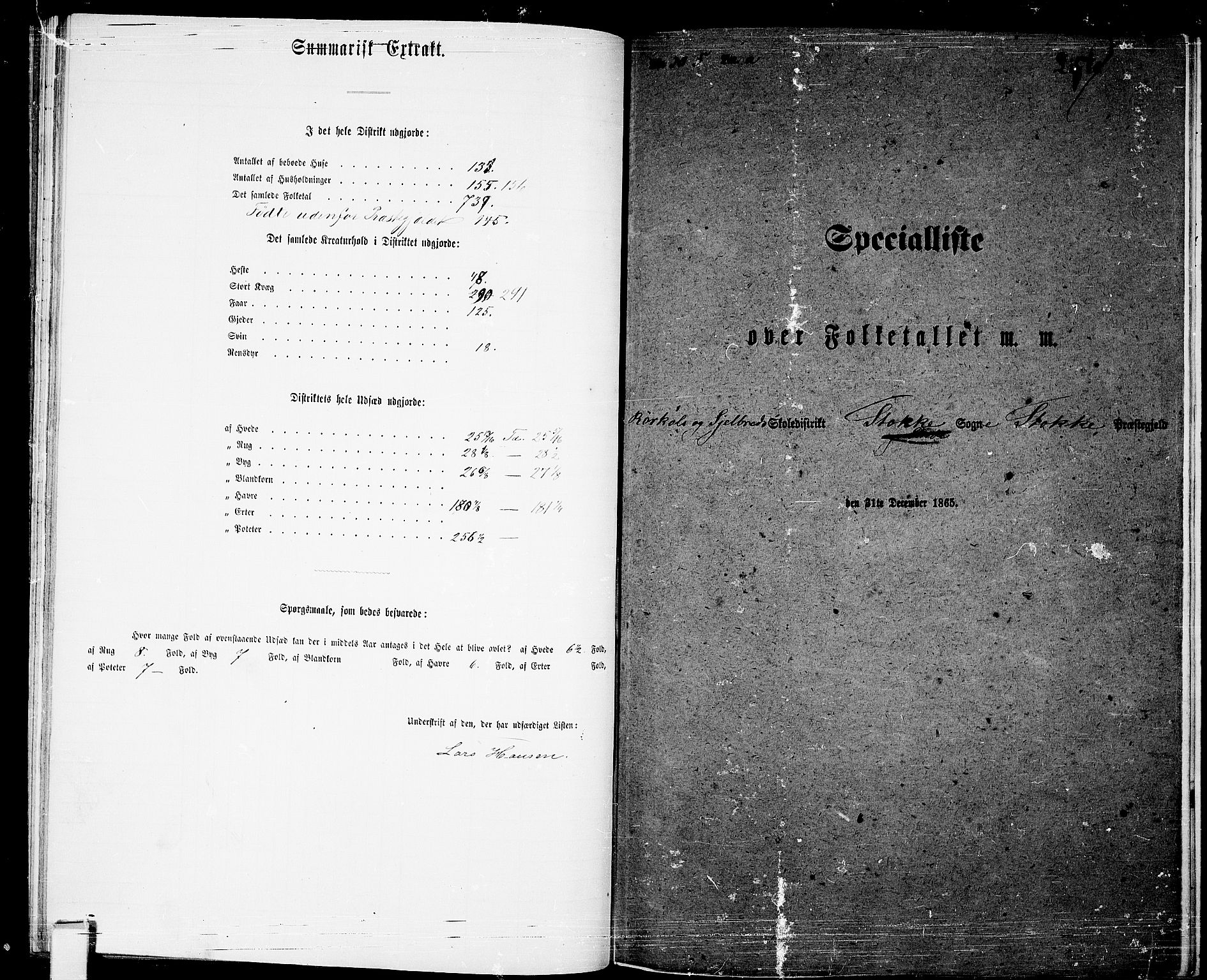 RA, Folketelling 1865 for 0720P Stokke prestegjeld, 1865, s. 105