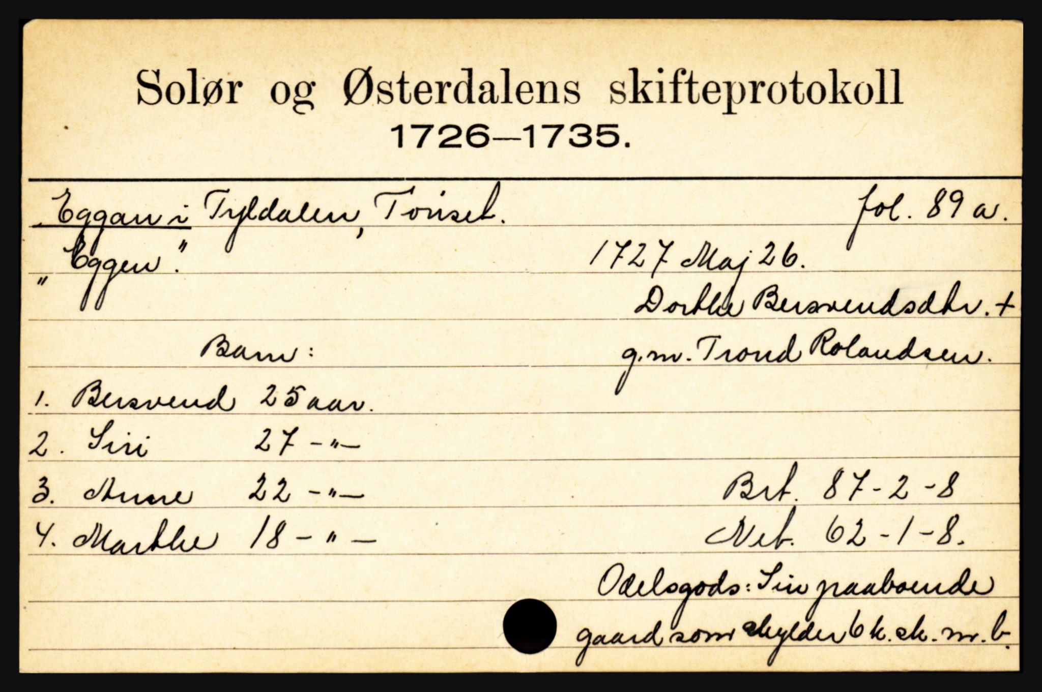 Solør og Østerdalen sorenskriveri, SAH/TING-024/J, 1716-1774, s. 999