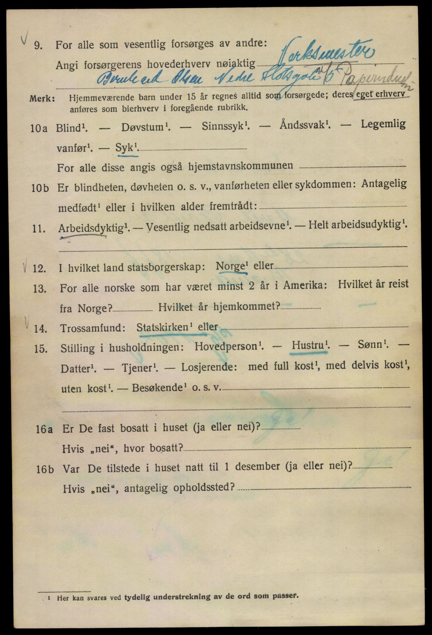 SAO, Folketelling 1920 for 0301 Kristiania kjøpstad, 1920, s. 219198