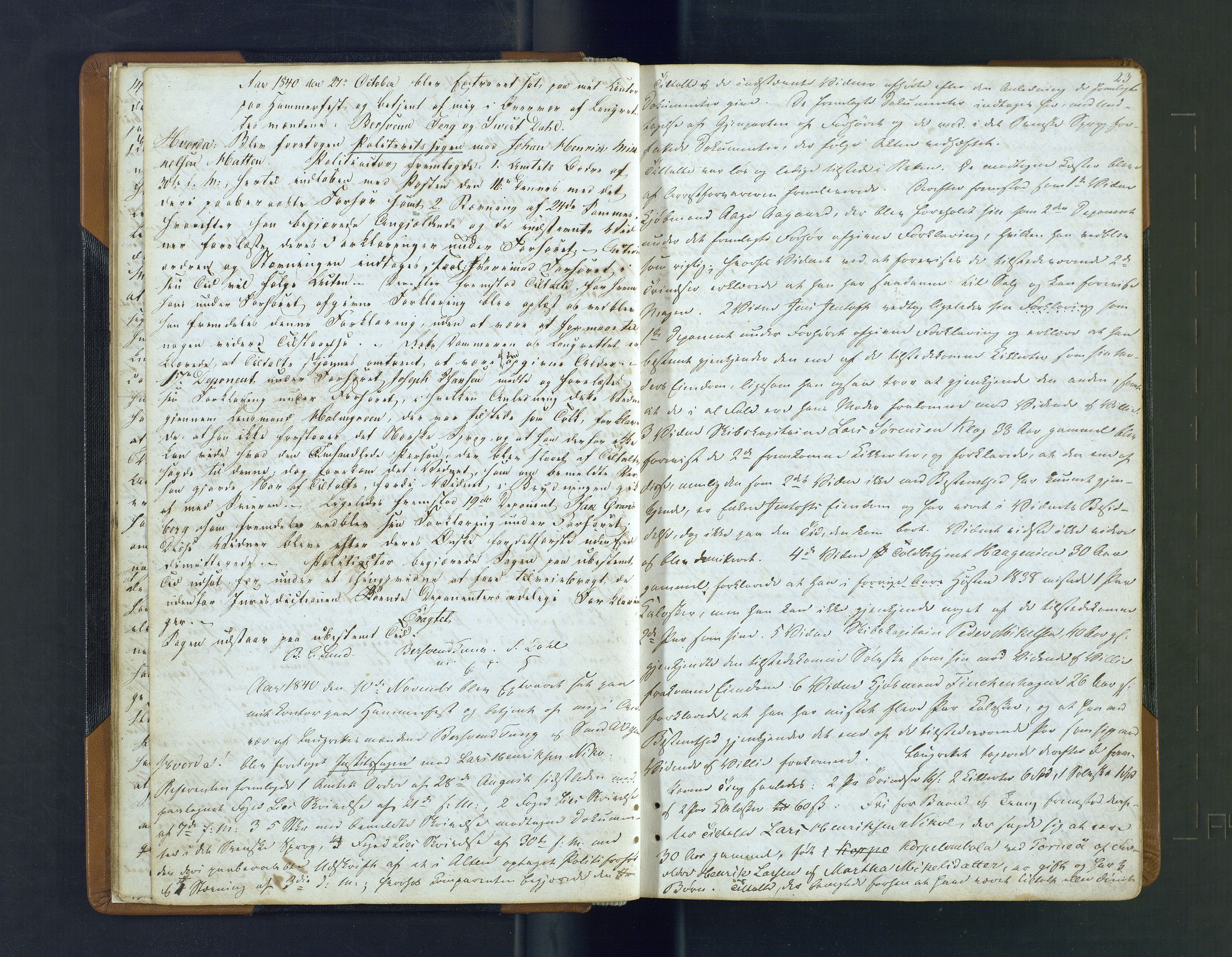 Hammerfest fogderi/sorenskriveri, AV/SATØ-S-0056/1/J/Ja/Jab/L0181: Ekstrarettsprotokoller, 1840-1846, s. 22-23