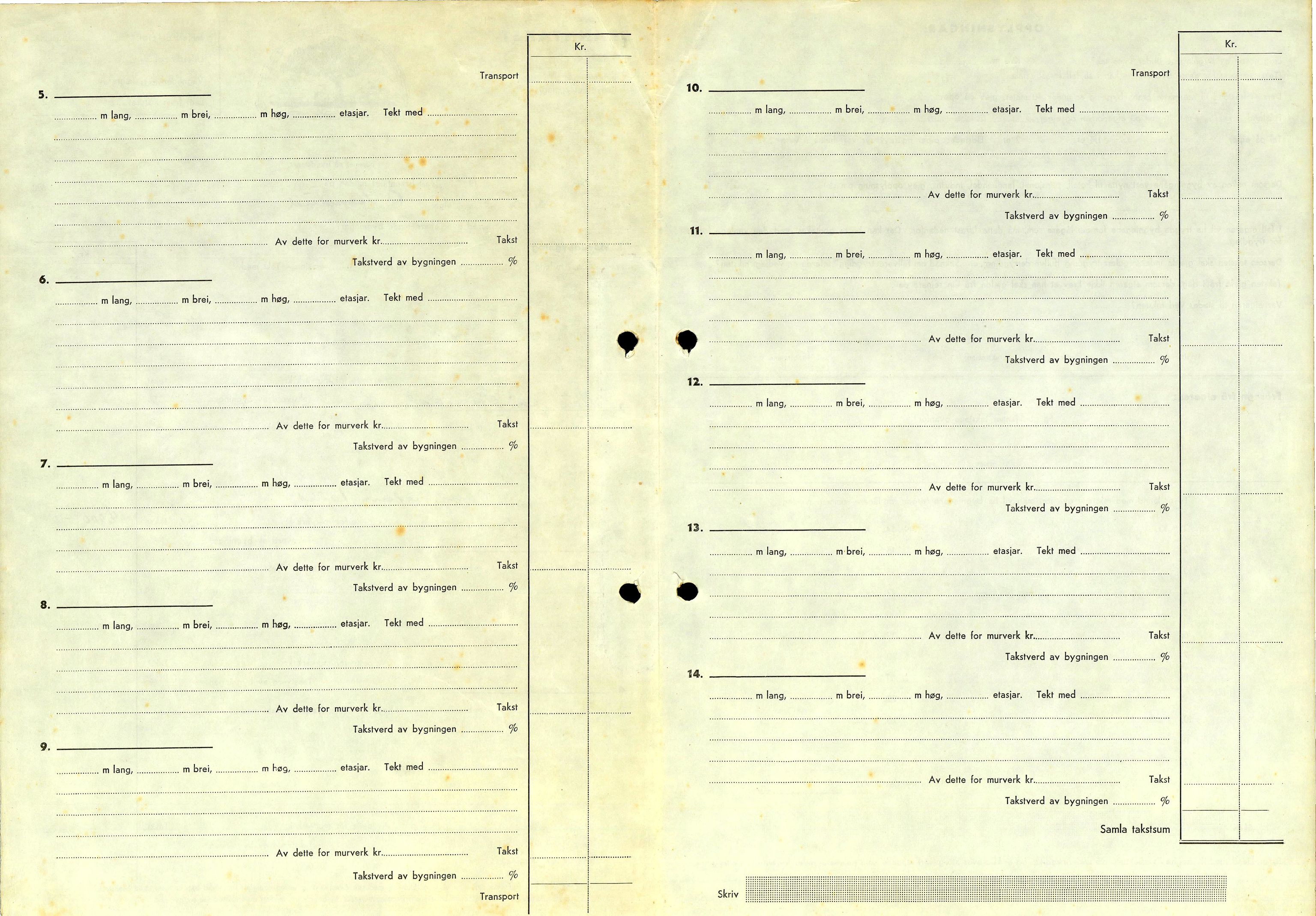 Voll Branntrygdelag, ROMS/R.Ark.1002/H/L0007: Branntakstar, hus, 1956