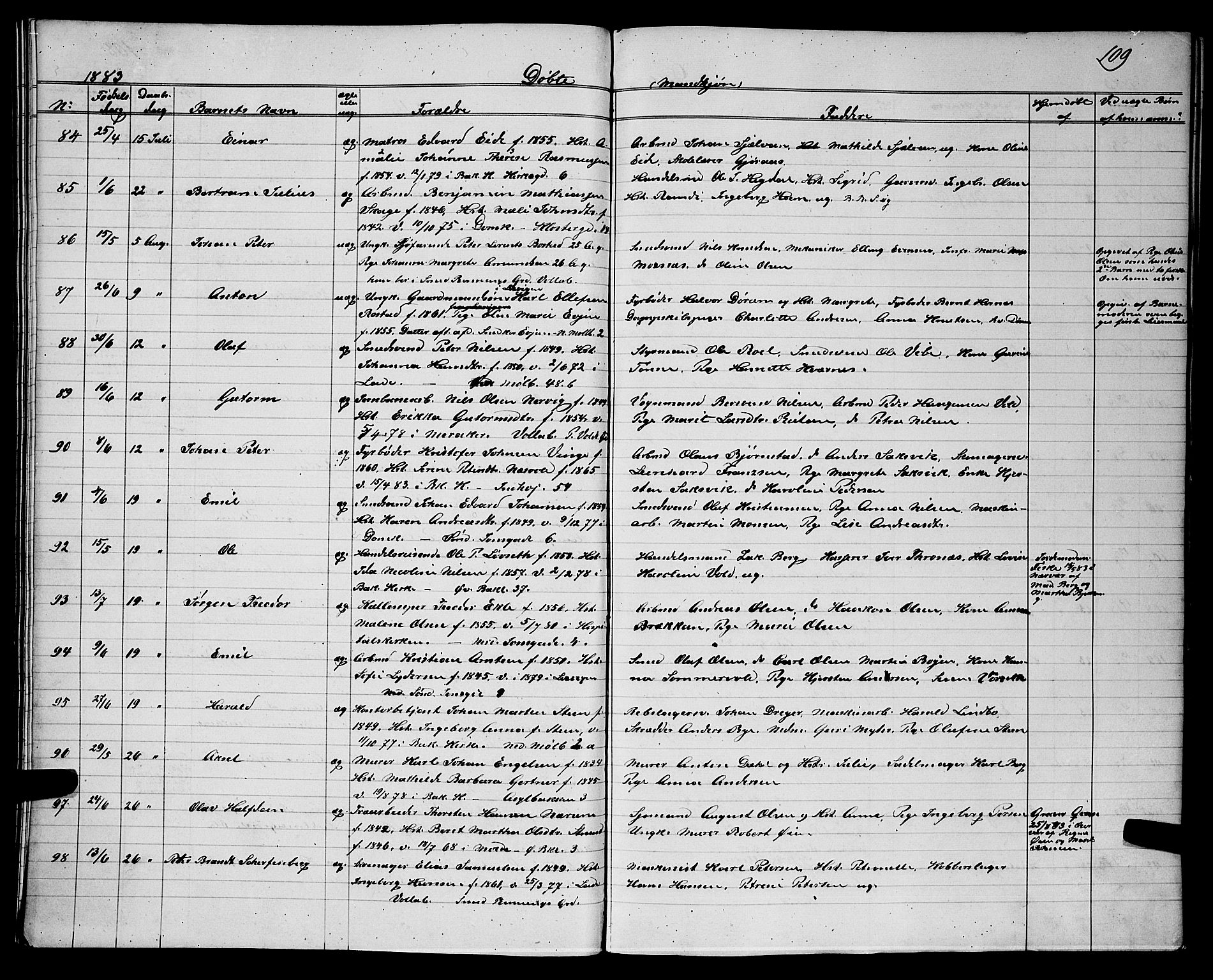 Ministerialprotokoller, klokkerbøker og fødselsregistre - Sør-Trøndelag, AV/SAT-A-1456/604/L0220: Klokkerbok nr. 604C03, 1870-1885, s. 109