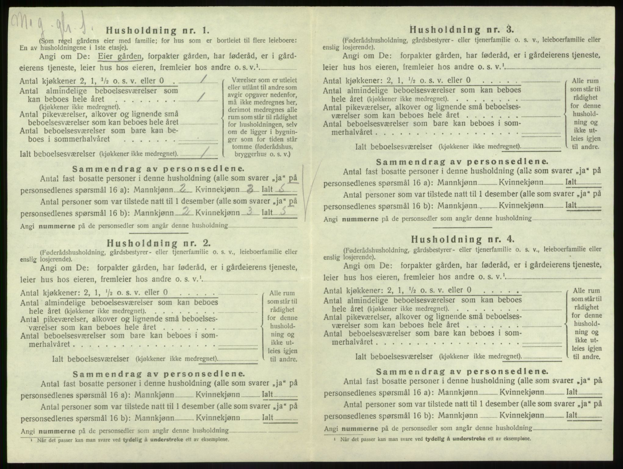 SAB, Folketelling 1920 for 1430 Gaular herred, 1920, s. 124