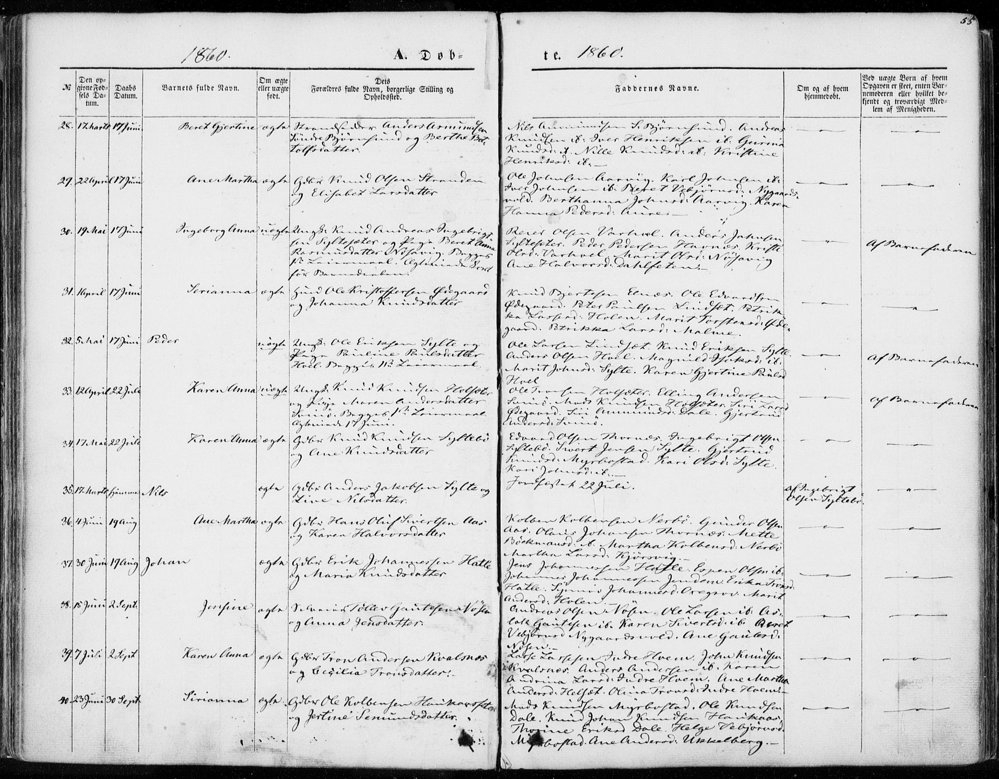 Ministerialprotokoller, klokkerbøker og fødselsregistre - Møre og Romsdal, AV/SAT-A-1454/565/L0748: Ministerialbok nr. 565A02, 1845-1872, s. 53