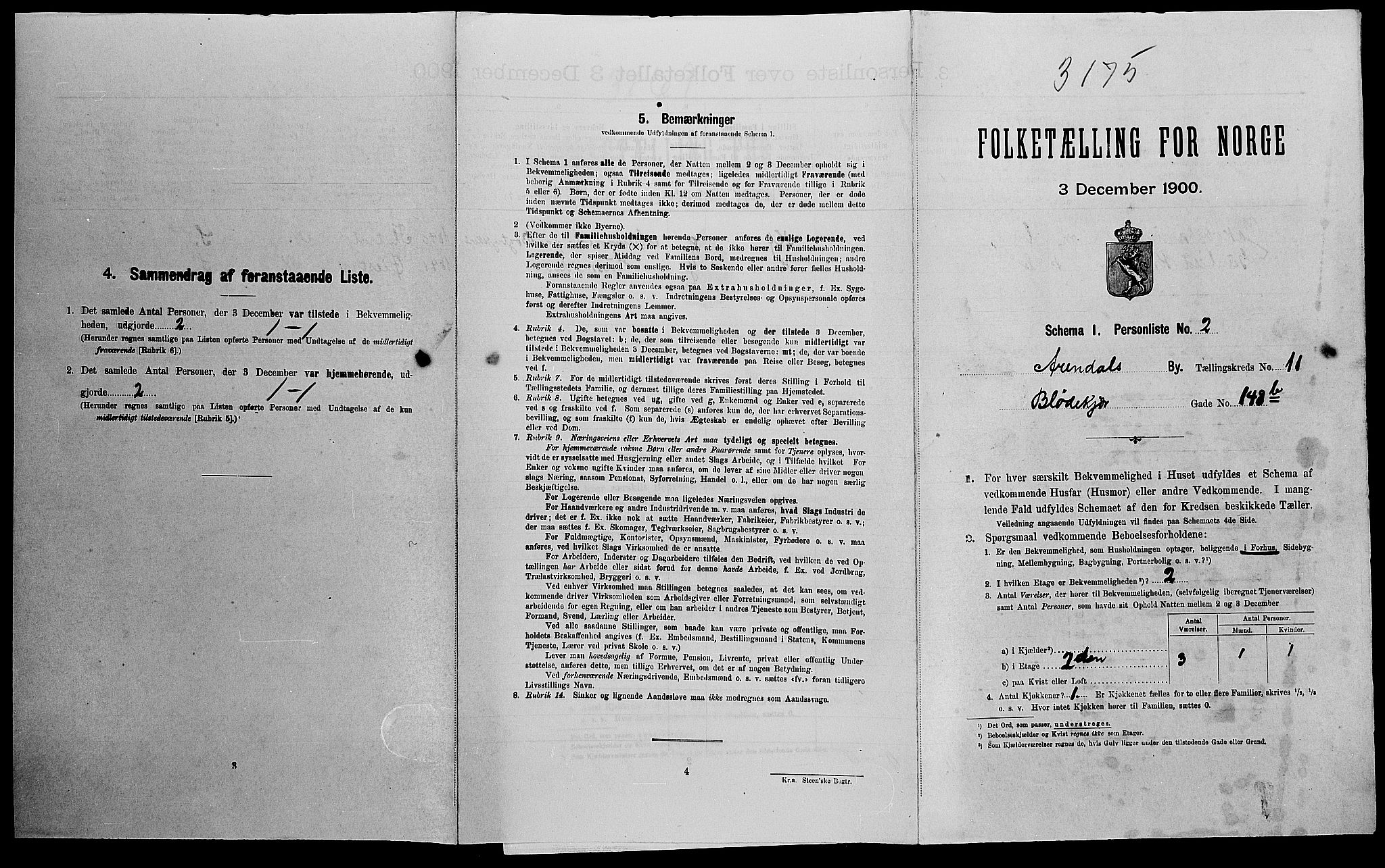 SAK, Folketelling 1900 for 0903 Arendal kjøpstad, 1900, s. 1434