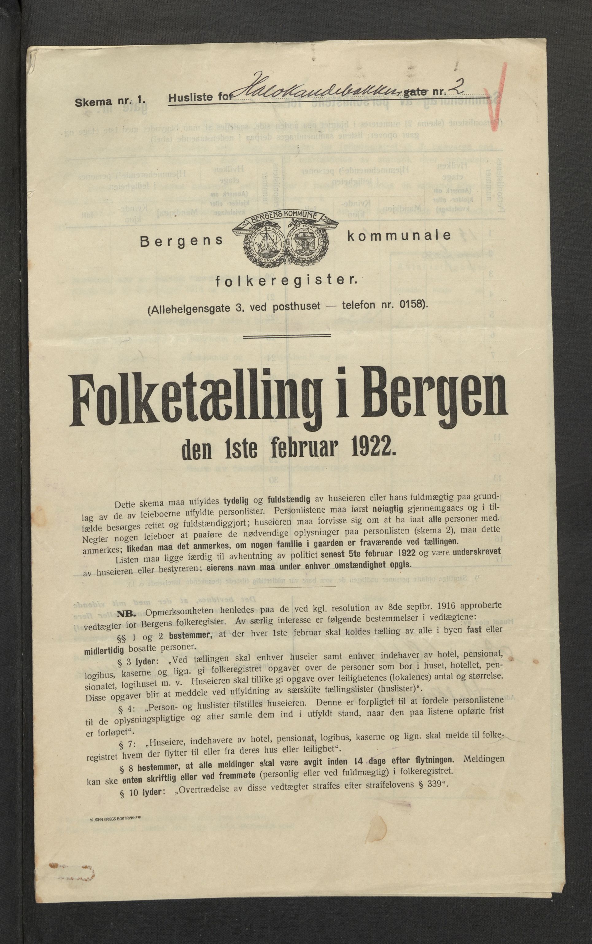 SAB, Kommunal folketelling 1922 for Bergen kjøpstad, 1922, s. 11948