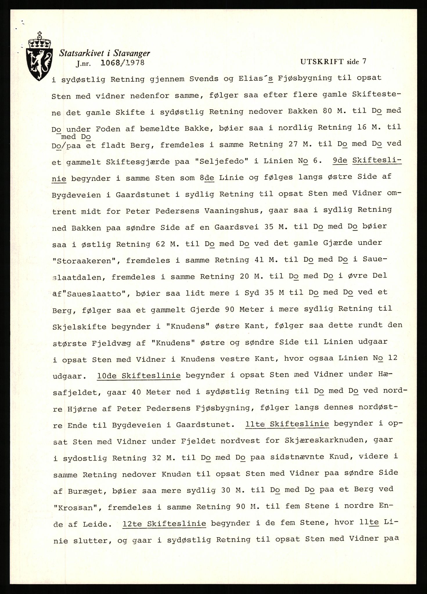 Statsarkivet i Stavanger, SAST/A-101971/03/Y/Yj/L0100: Avskrifter sortert etter gårdsnavn: Ålgård - Årsland, 1750-1930, s. 172