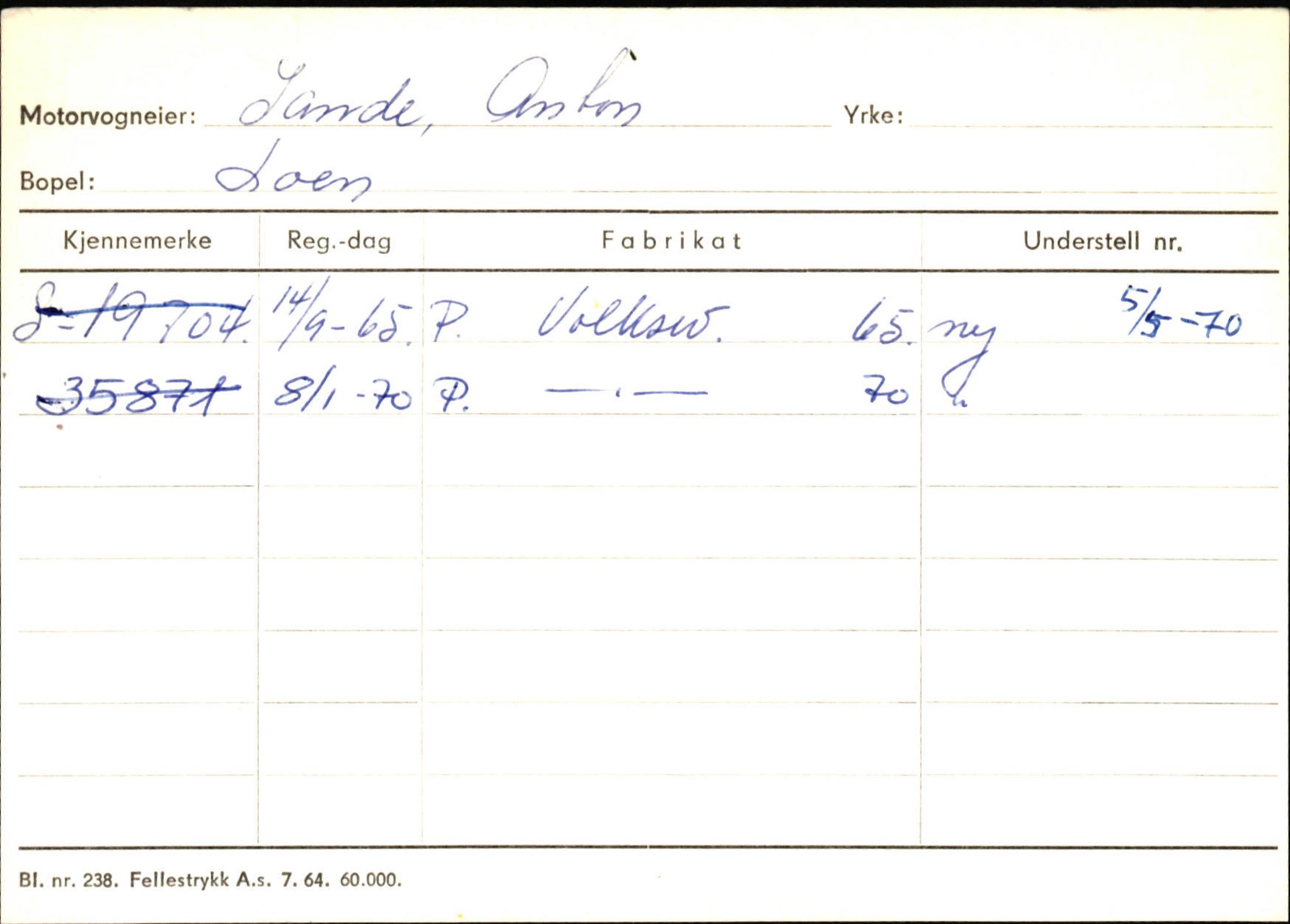 Statens vegvesen, Sogn og Fjordane vegkontor, SAB/A-5301/4/F/L0131: Eigarregister Høyanger P-Å. Stryn S-Å, 1945-1975, s. 1170