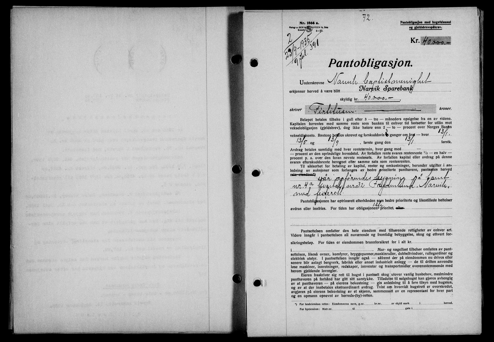 Narvik sorenskriveri, SAT/A-0002/1/2/2C/2Ca/L0011: Pantebok nr. 14, 1935-1937, Tingl.dato: 23.09.1935