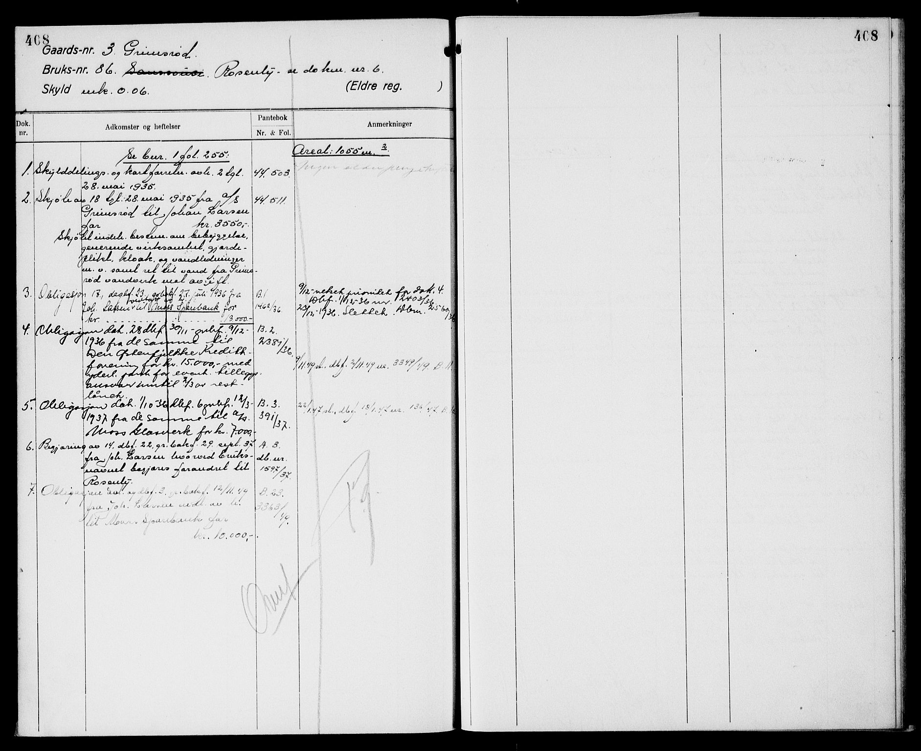 Moss sorenskriveri, SAO/A-10168: Panteregister nr. XI 2, 1836-1960, s. 408