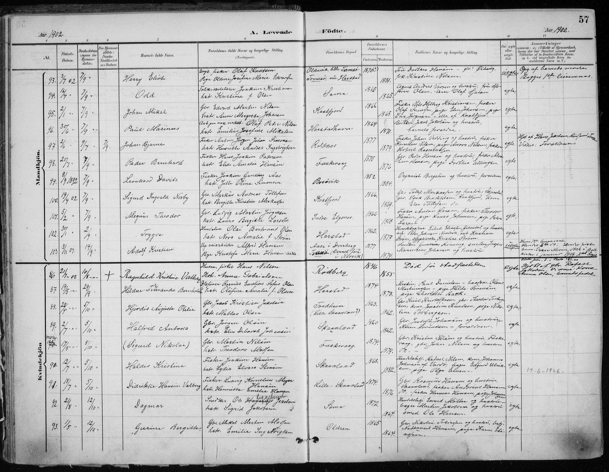 Trondenes sokneprestkontor, AV/SATØ-S-1319/H/Ha/L0017kirke: Ministerialbok nr. 17, 1899-1908, s. 57