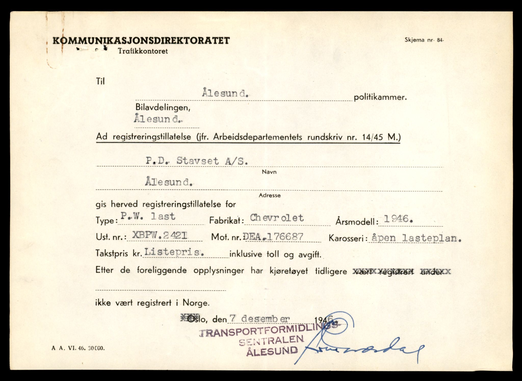 Møre og Romsdal vegkontor - Ålesund trafikkstasjon, AV/SAT-A-4099/F/Fe/L0036: Registreringskort for kjøretøy T 12831 - T 13030, 1927-1998, s. 2141