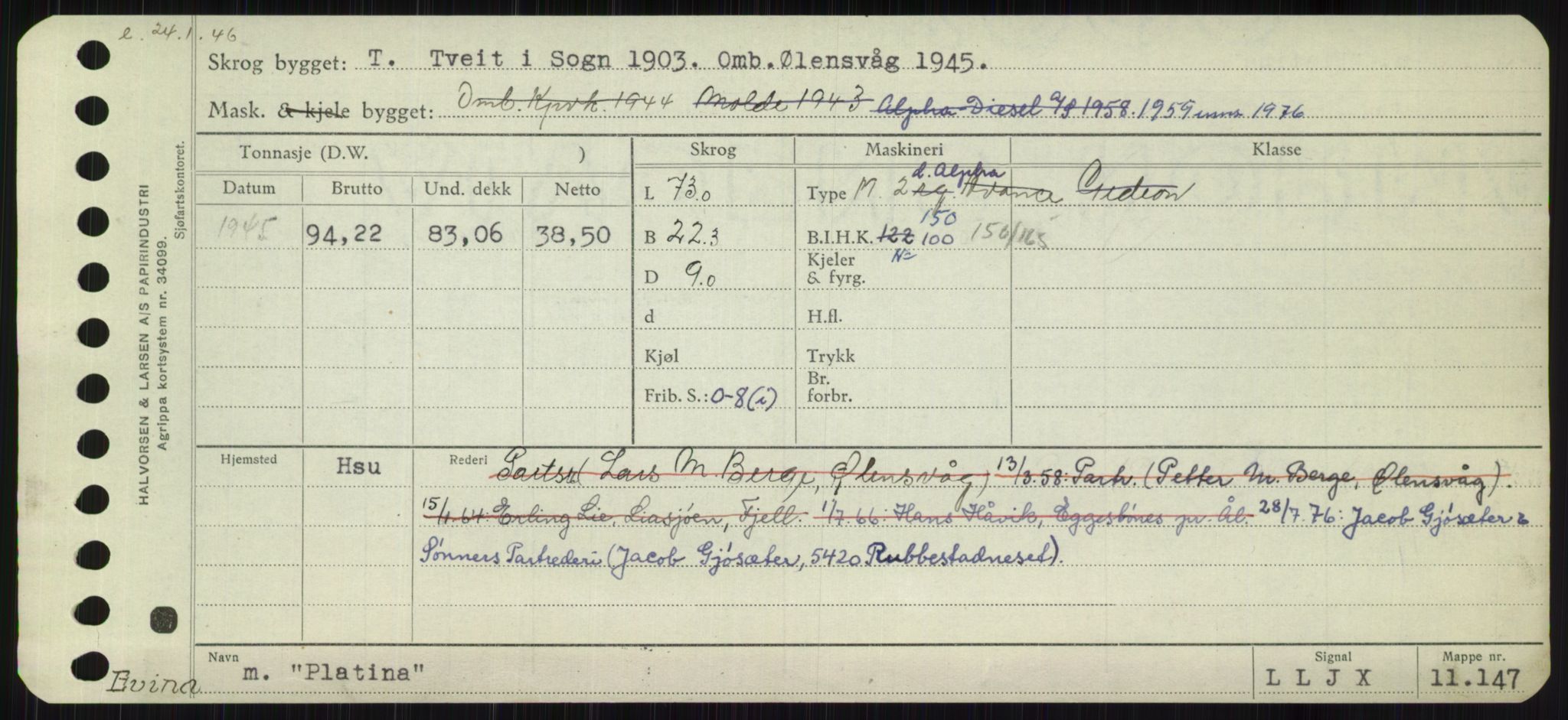 Sjøfartsdirektoratet med forløpere, Skipsmålingen, AV/RA-S-1627/H/Ha/L0004/0002: Fartøy, Mas-R / Fartøy, Odin-R, s. 323