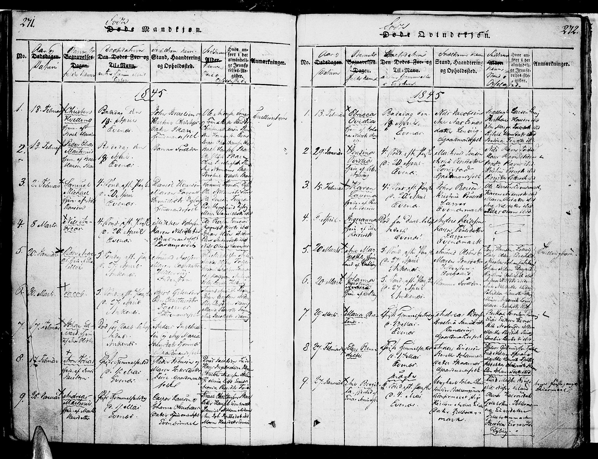 Ministerialprotokoller, klokkerbøker og fødselsregistre - Nordland, AV/SAT-A-1459/863/L0894: Ministerialbok nr. 863A06, 1821-1851, s. 271-272