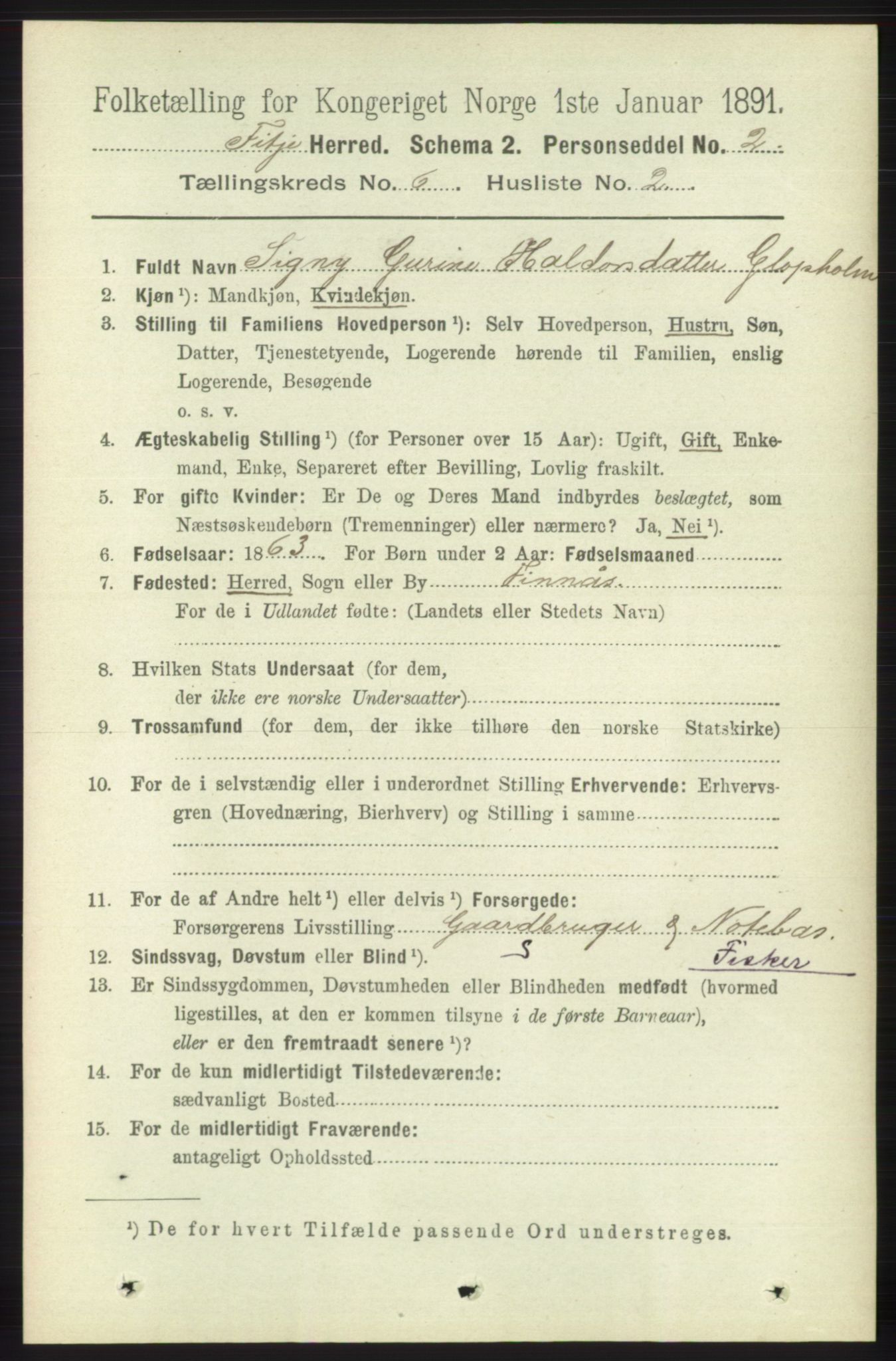 RA, Folketelling 1891 for 1222 Fitjar herred, 1891, s. 2386