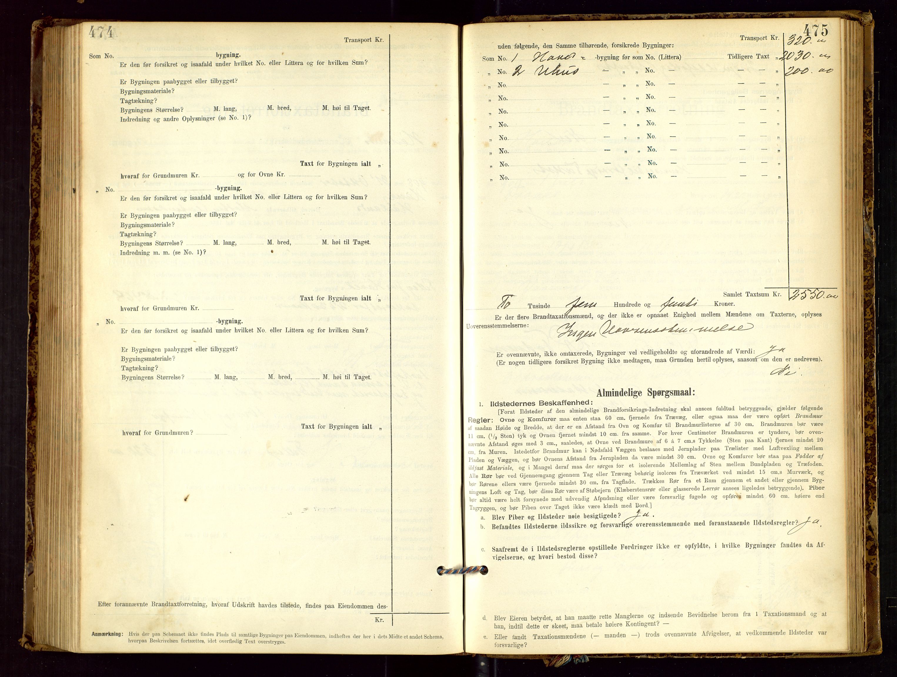 Høyland/Sandnes lensmannskontor, AV/SAST-A-100166/Gob/L0001: "Brandtaxtprotokol", 1890-1913, s. 474-475