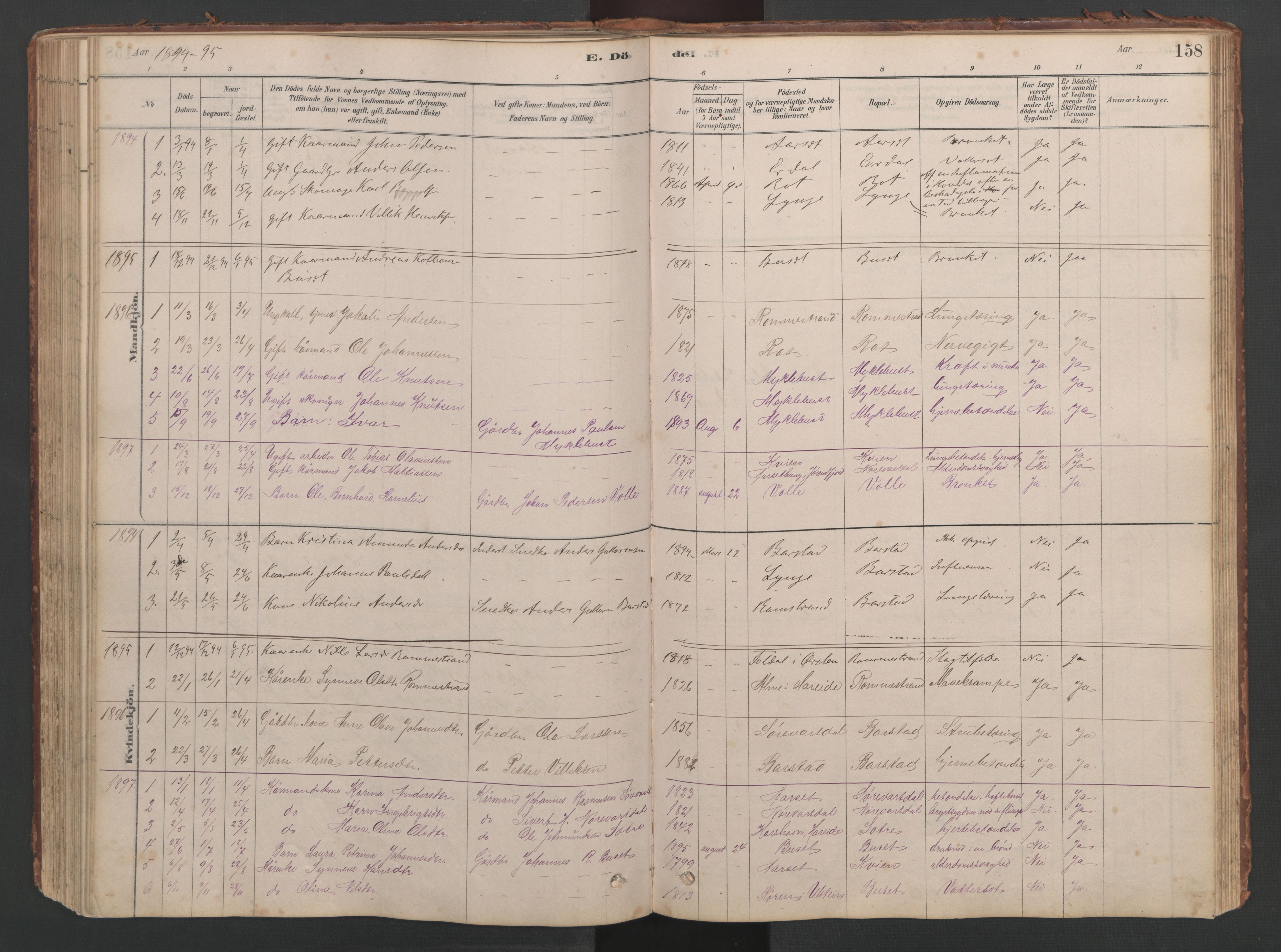 Ministerialprotokoller, klokkerbøker og fødselsregistre - Møre og Romsdal, AV/SAT-A-1454/514/L0201: Klokkerbok nr. 514C01, 1878-1919, s. 158