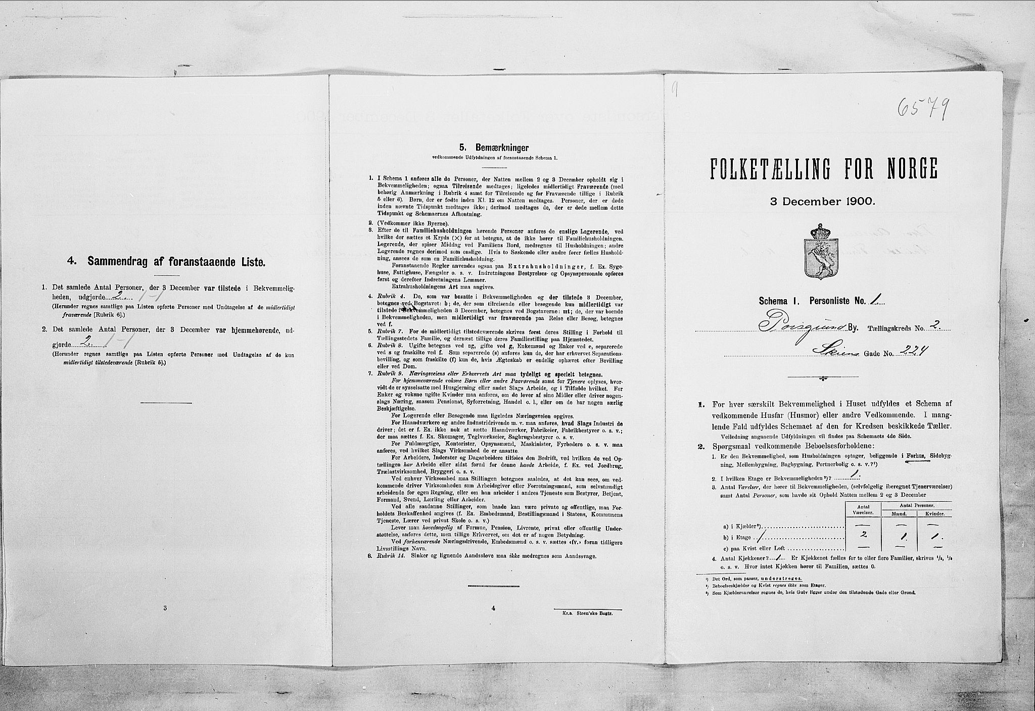SAKO, Folketelling 1900 for 0805 Porsgrunn kjøpstad, 1900, s. 196