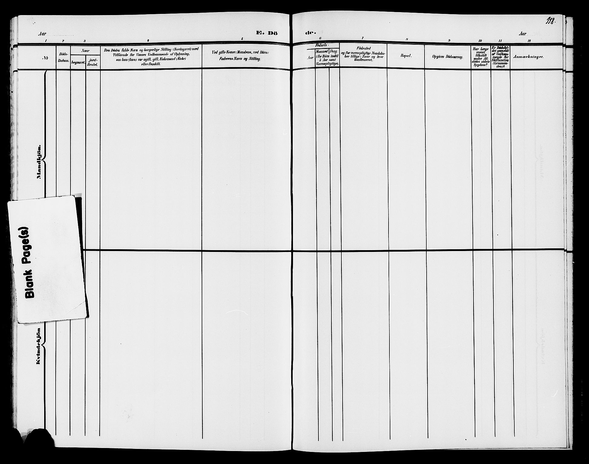 Søndre Land prestekontor, AV/SAH-PREST-122/L/L0005: Klokkerbok nr. 5, 1902-1911, s. 118