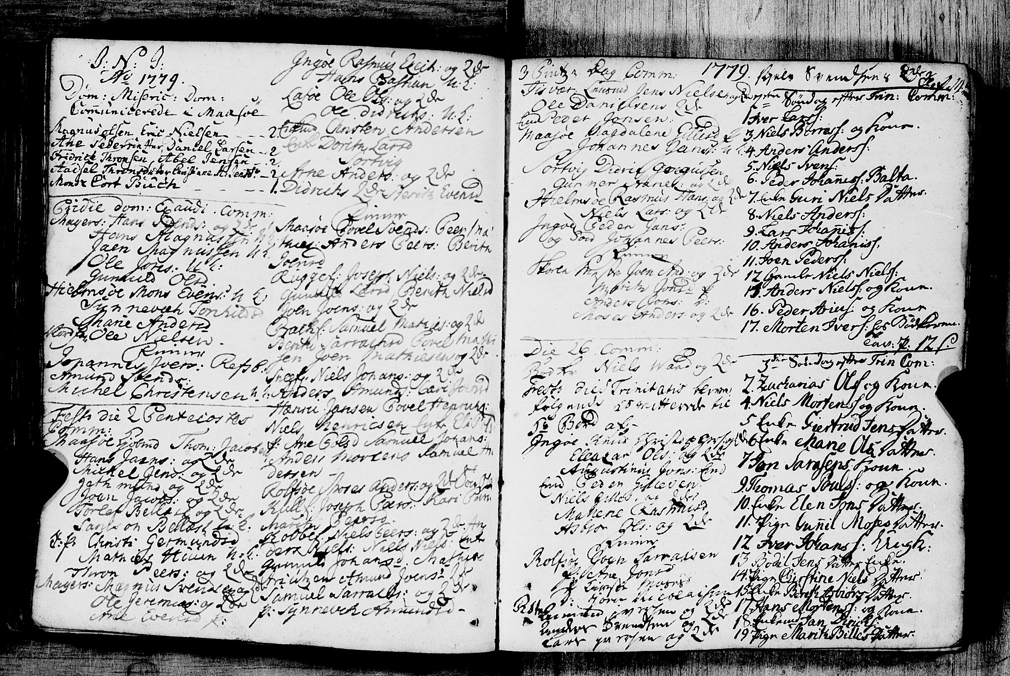 Måsøy sokneprestkontor, AV/SATØ-S-1348/B/L0026: Kommunikantprotokoll nr. 26 (1), 1749-1804