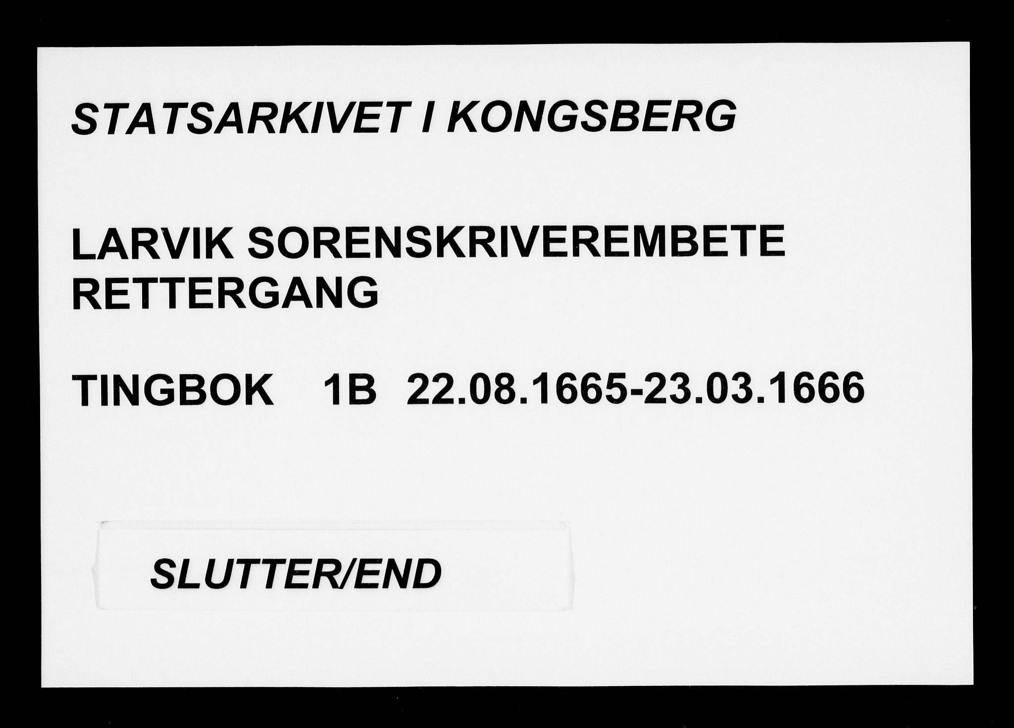 Larvik sorenskriveri, AV/SAKO-A-83/F/Fa/L0001b: Tingbok, 1665-1666