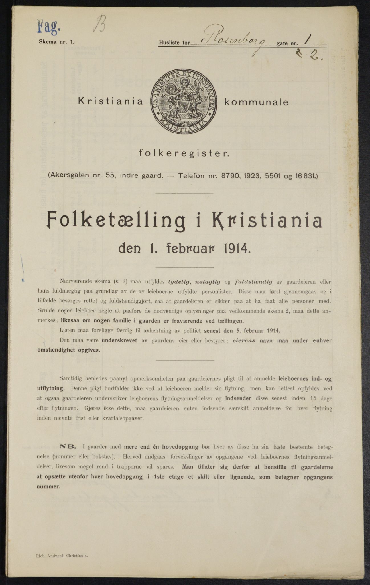 OBA, Kommunal folketelling 1.2.1914 for Kristiania, 1914, s. 83294