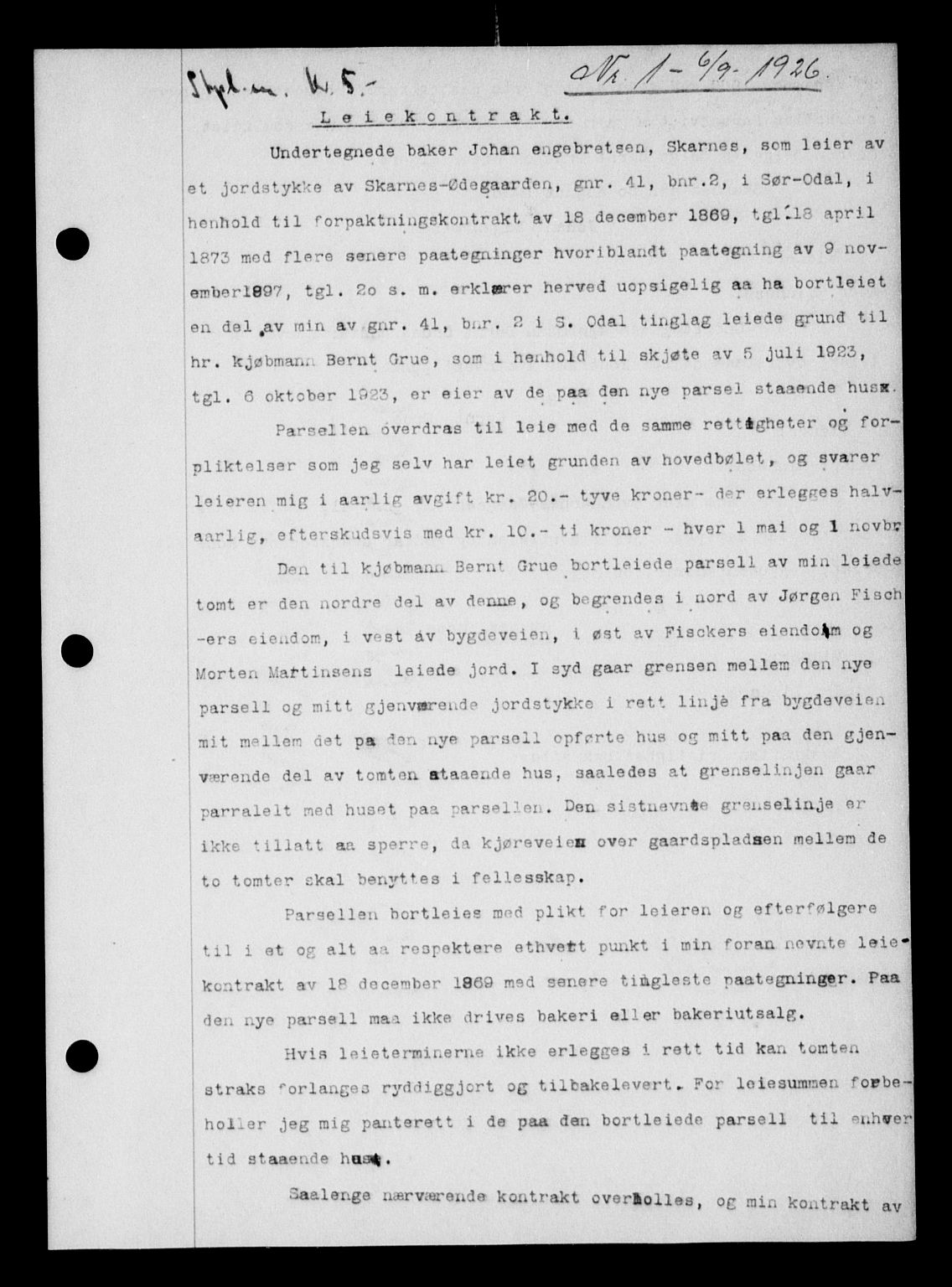 Vinger og Odal sorenskriveri, SAH/TING-022/H/Hb/Hbb/L0022: Pantebok nr. I, 1926-1927, Tingl.dato: 06.09.1926
