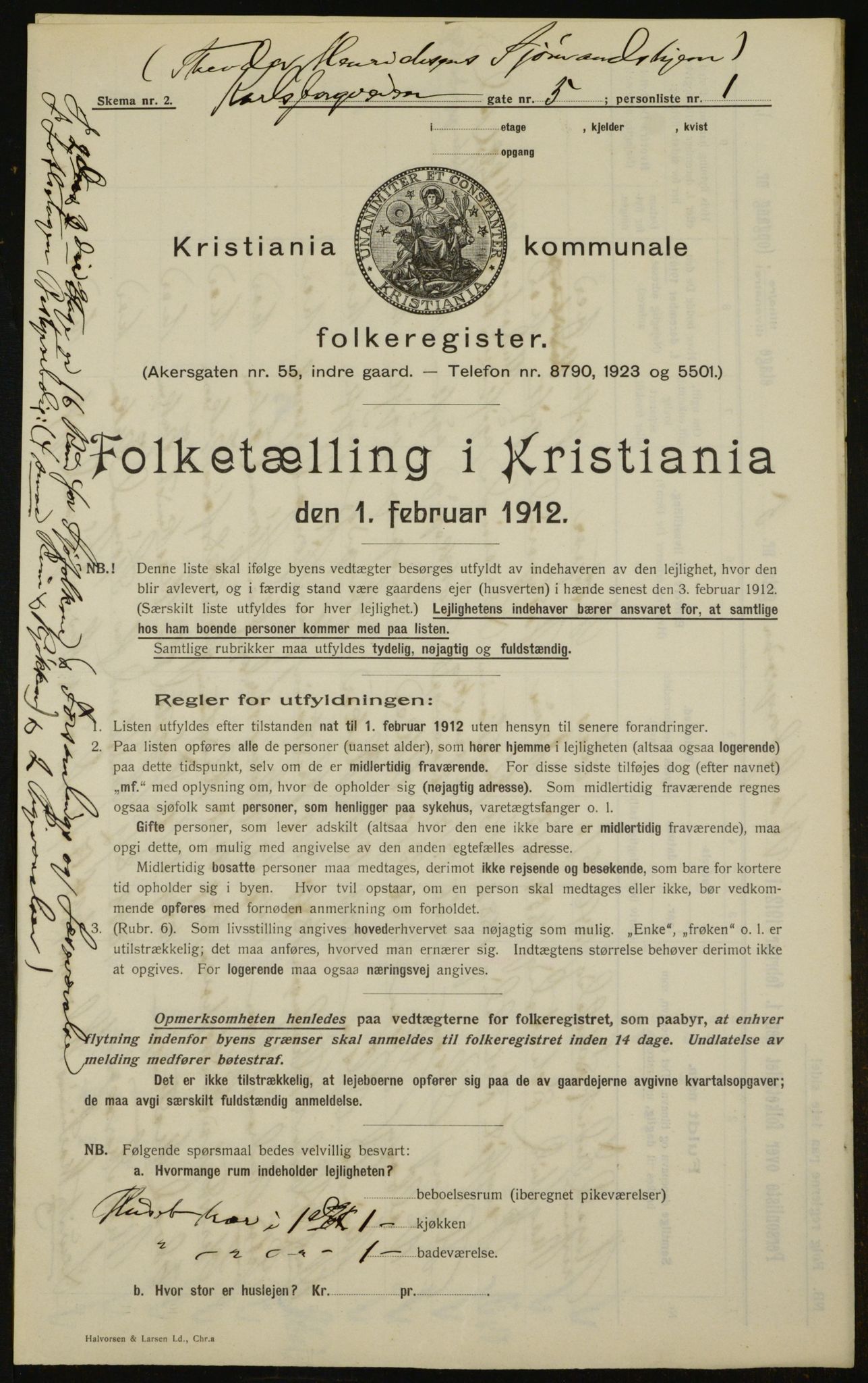 OBA, Kommunal folketelling 1.2.1912 for Kristiania, 1912, s. 49266