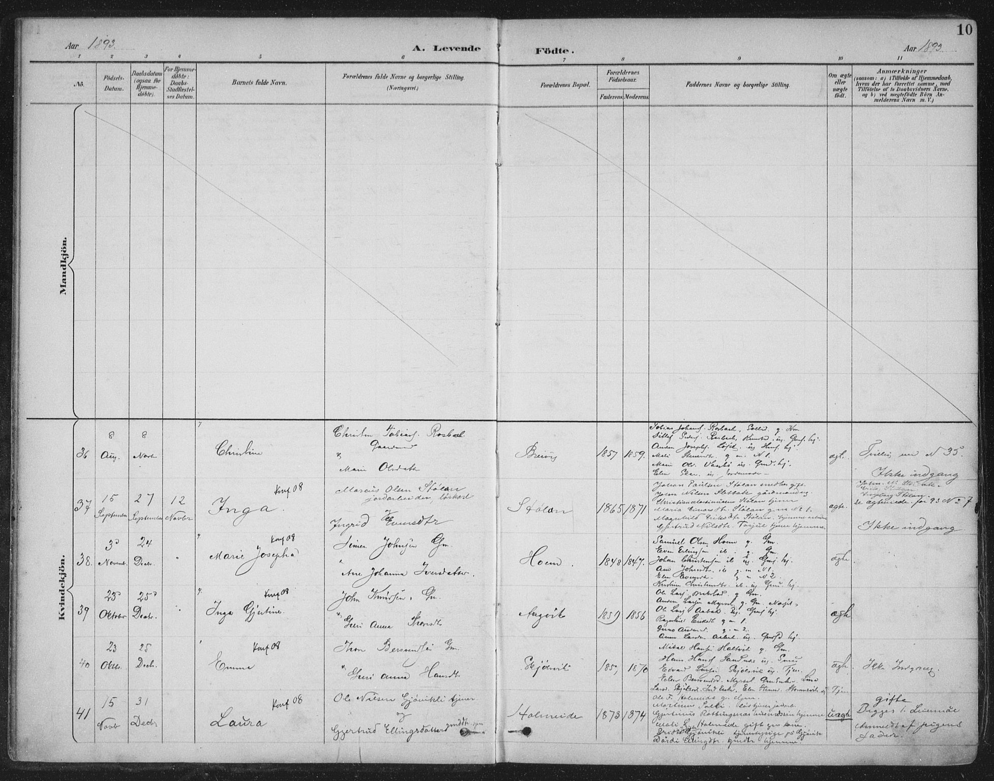 Ministerialprotokoller, klokkerbøker og fødselsregistre - Møre og Romsdal, AV/SAT-A-1454/586/L0988: Ministerialbok nr. 586A14, 1893-1905, s. 10