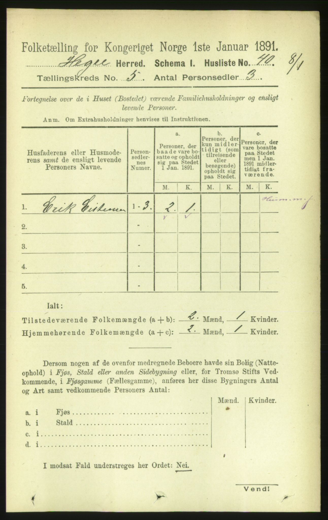 RA, Folketelling 1891 for 1712 Hegra herred, 1891, s. 1997