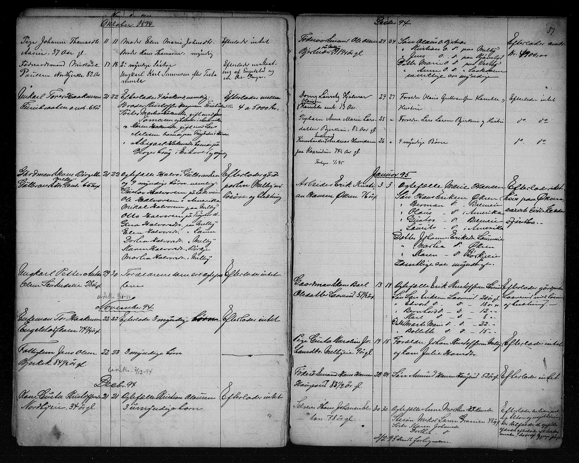 Nannestad lensmannskontor, AV/SAO-A-10922/H/Ha/L0001: Dødsfallsprotokoller, 1886-1897, s. 36b-37a