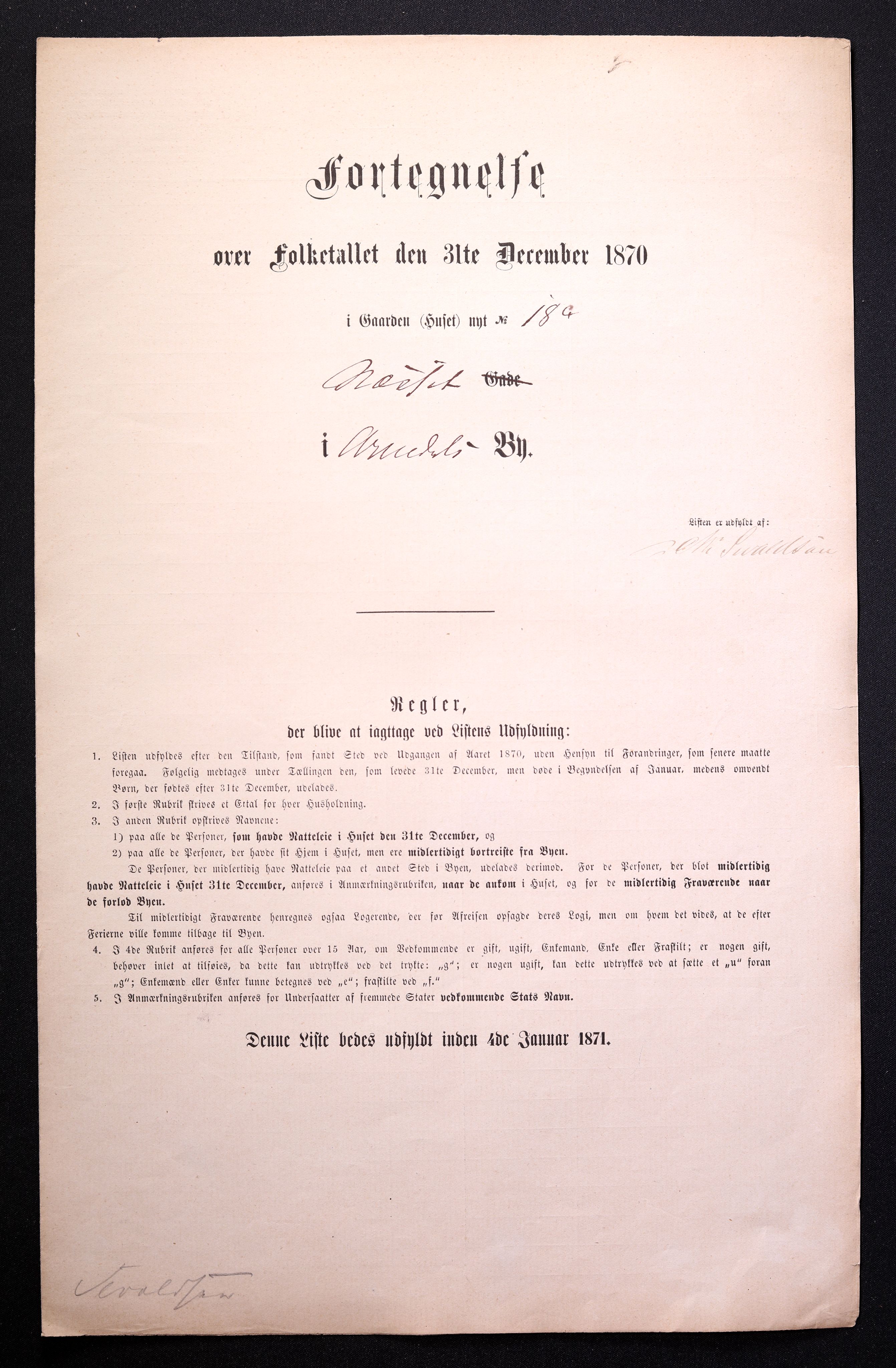 RA, Folketelling 1870 for 0903 Arendal kjøpstad, 1870, s. 32