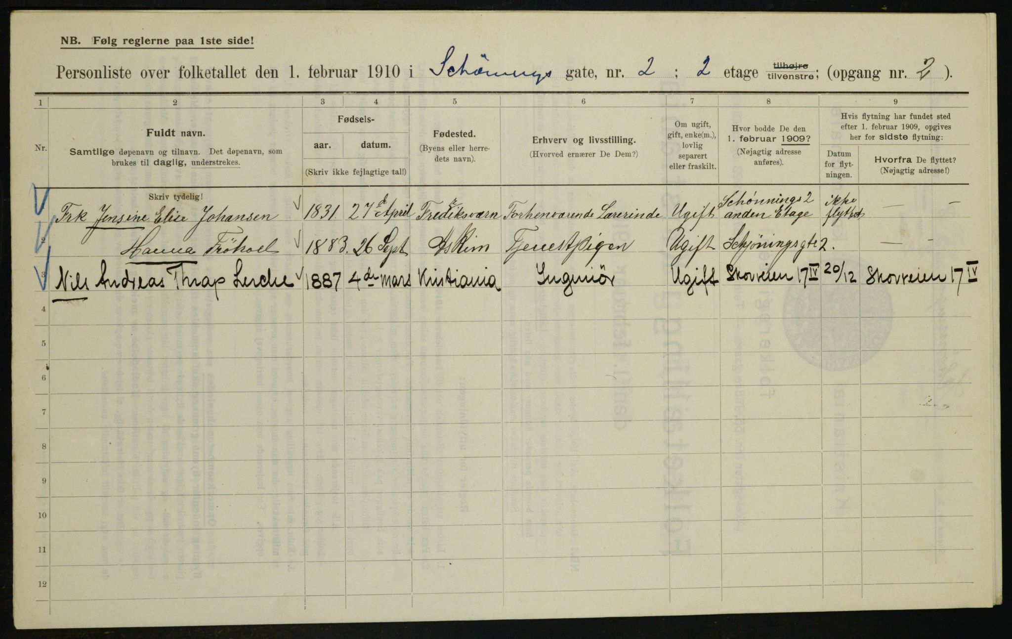 OBA, Kommunal folketelling 1.2.1910 for Kristiania, 1910, s. 89171