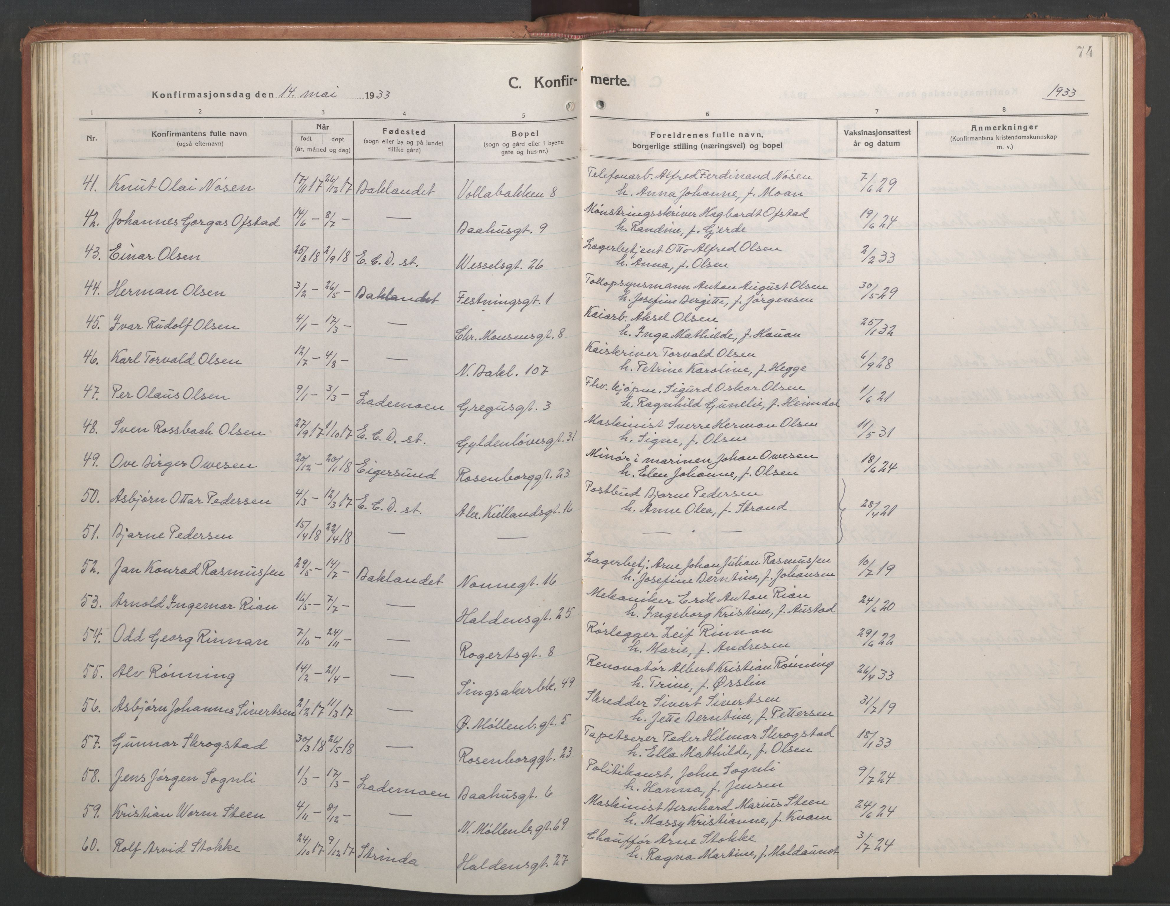 Ministerialprotokoller, klokkerbøker og fødselsregistre - Sør-Trøndelag, SAT/A-1456/604/L0228: Klokkerbok nr. 604C11, 1928-1950, s. 74