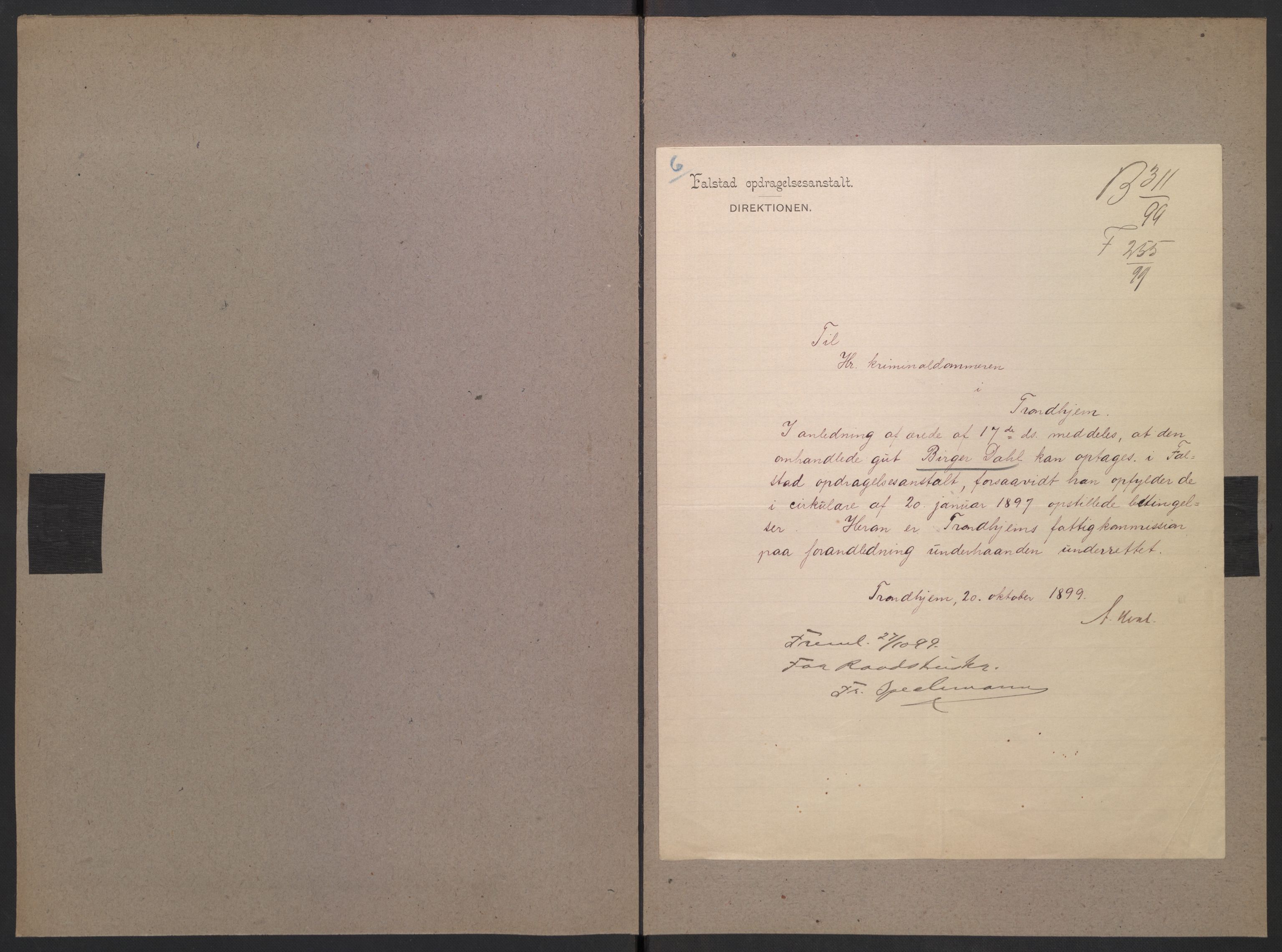 Falstad skolehjem, AV/RA-S-1676/E/Eb/L0003: Elevmapper løpenr. 62-80, 1899-1907, s. 5